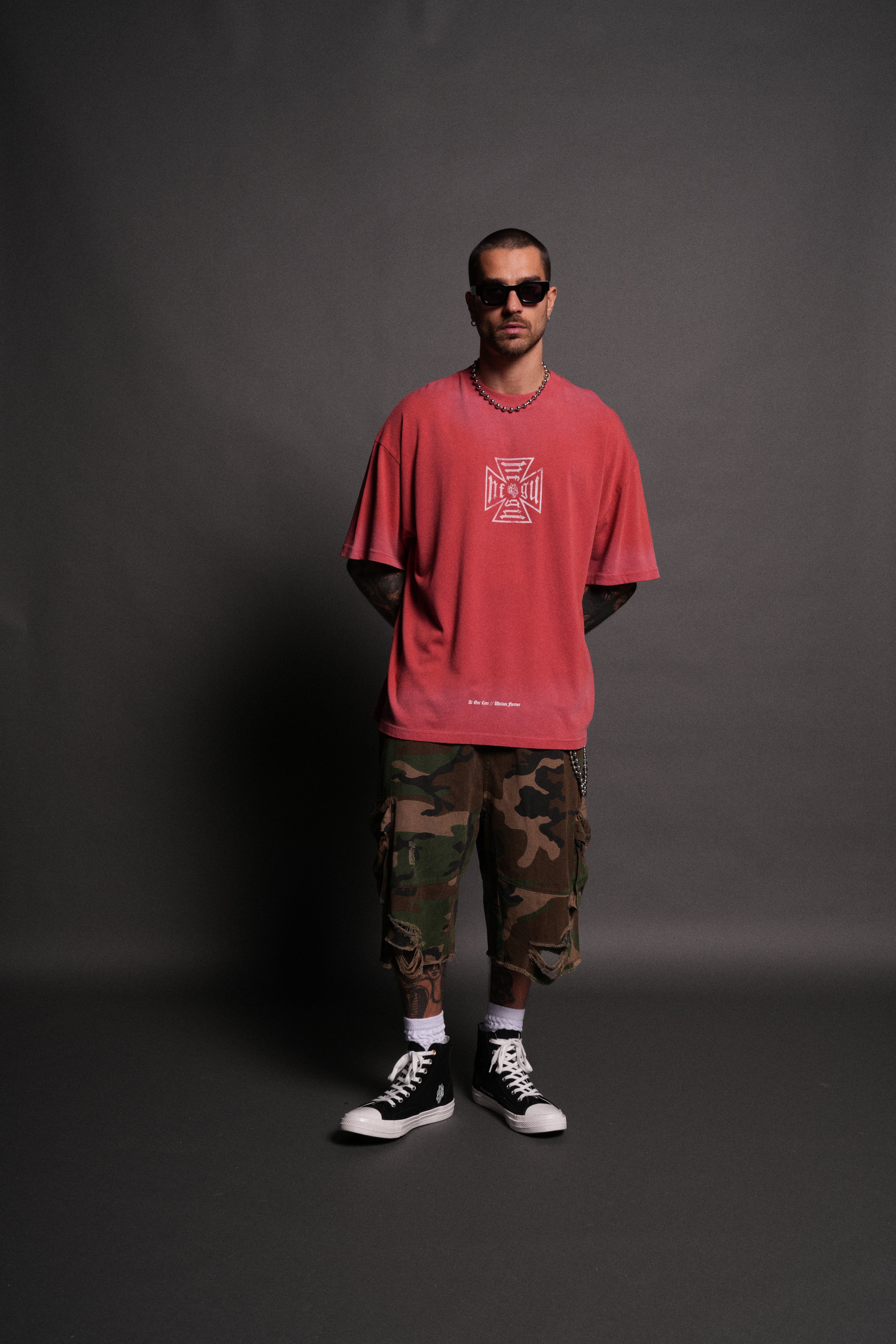 Loyal to the Core "Premium" Oversized Tee in Roman Red Drift Wash