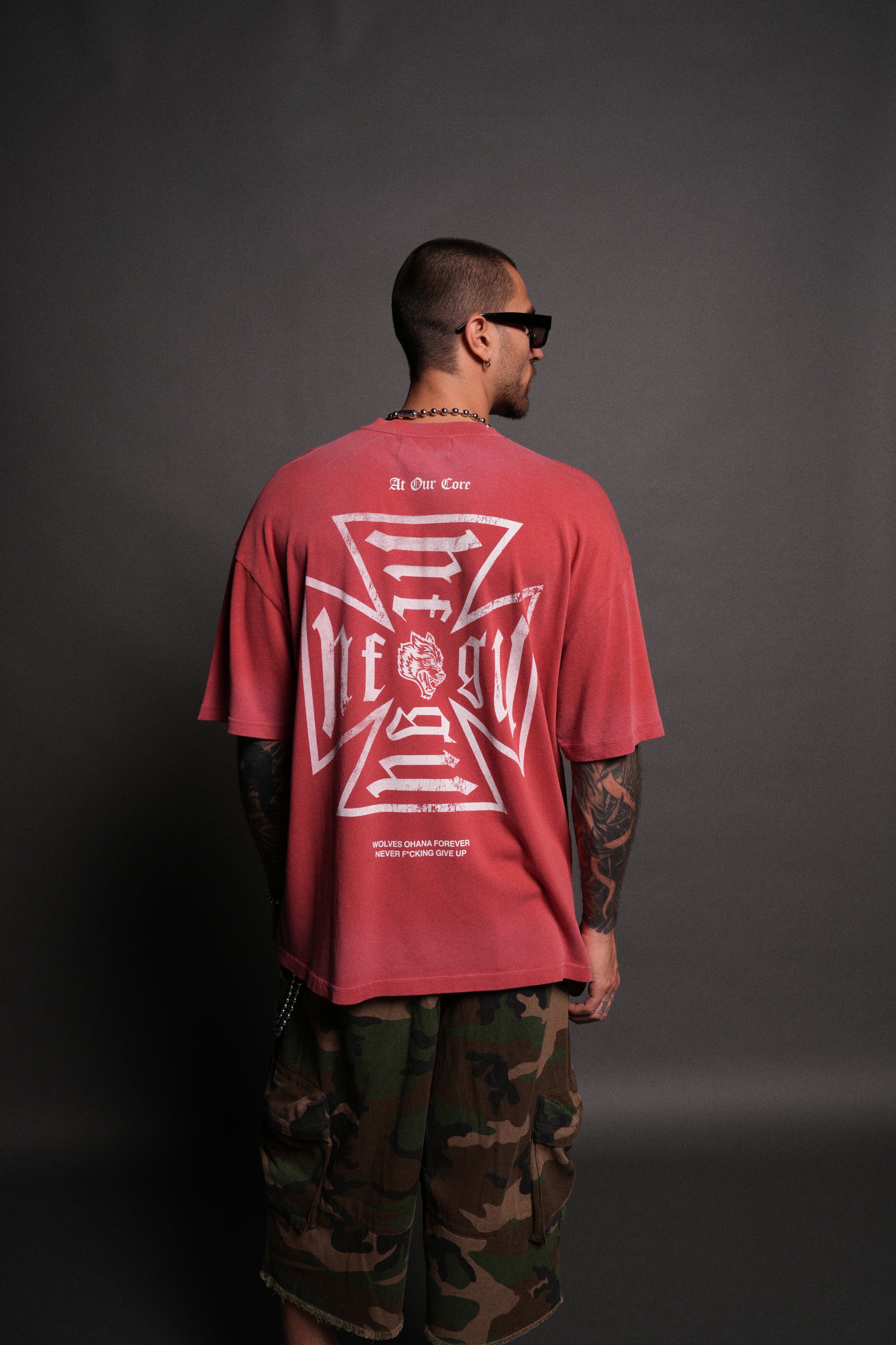 Loyal to the Core "Premium" Oversized Tee in Roman Red Drift Wash