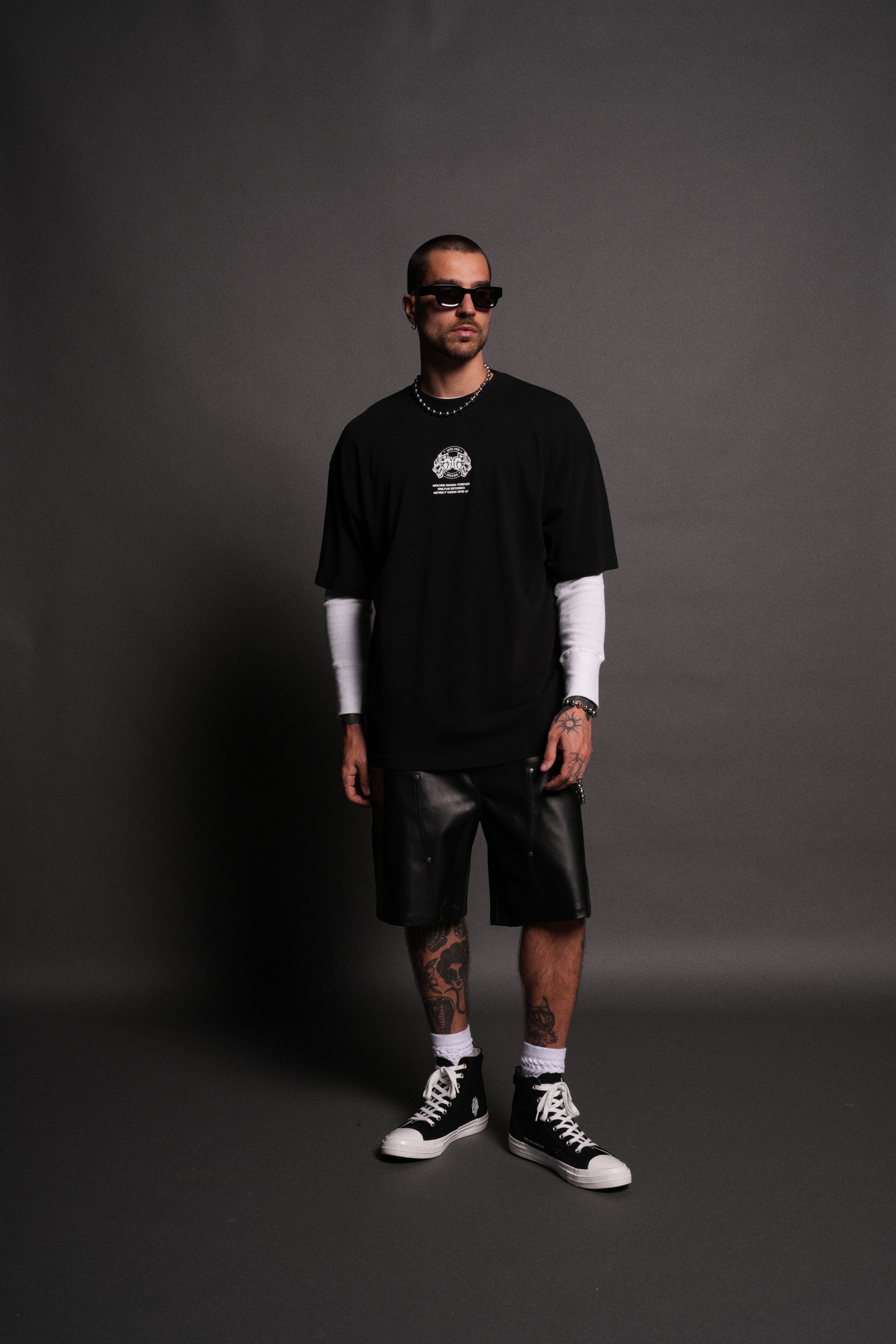 Wolves Ohana Forever "Premium" Oversized Tee in Black