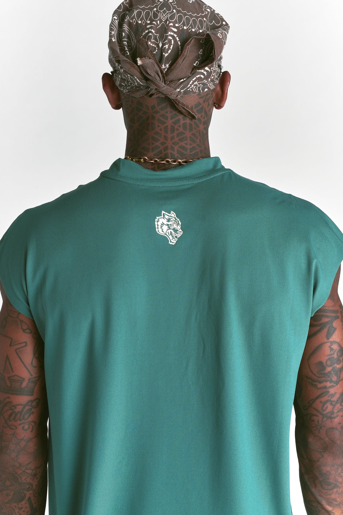 Loyalty Forever "Dry Wolf" Cropped Muscle Tee in Sierra Pine