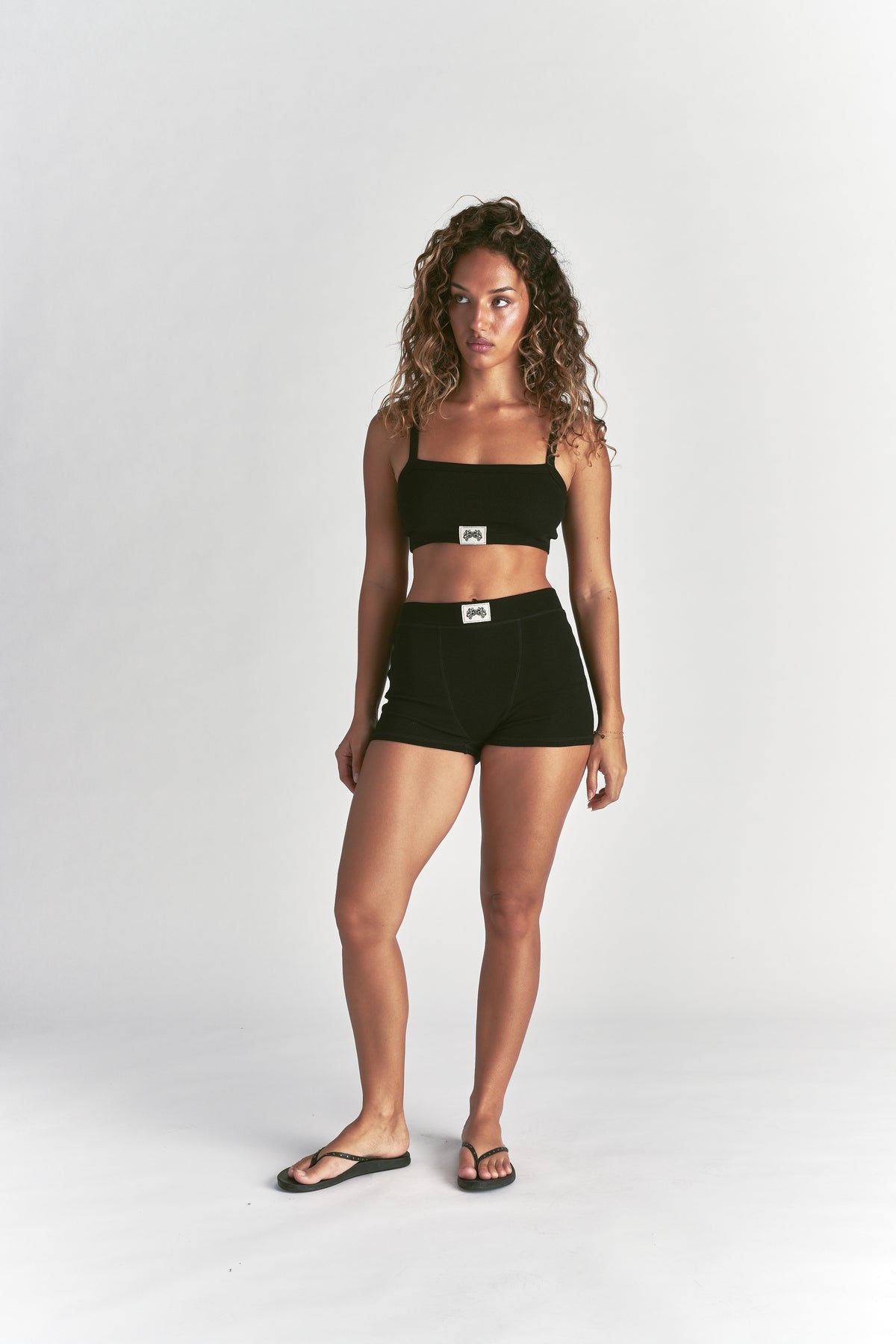 Zoe Rib Bralette in Black