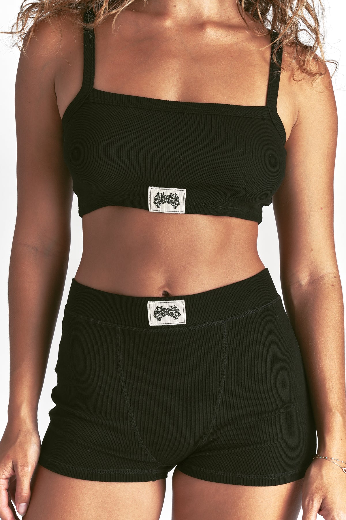 Zoe Rib Bralette in Black
