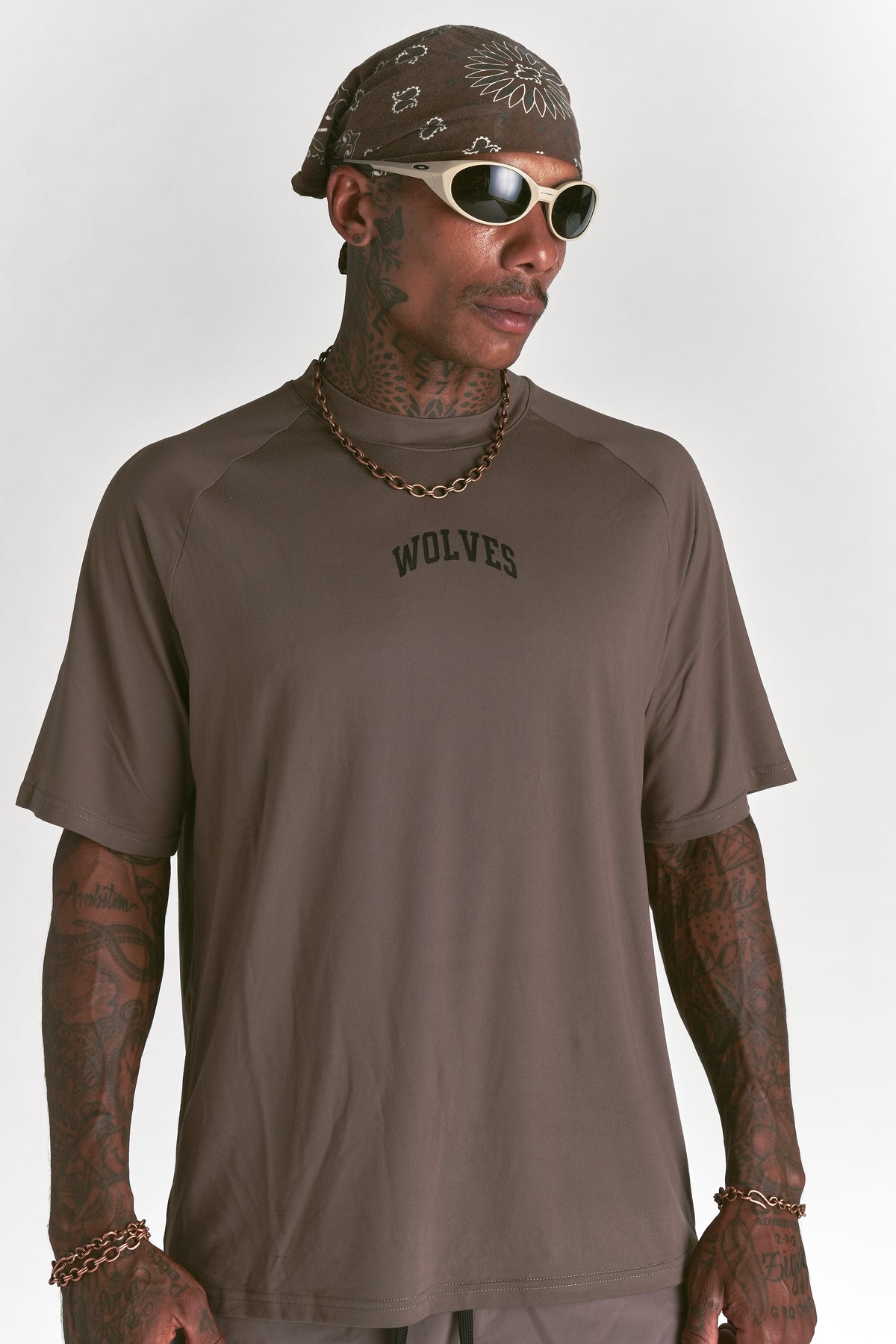 Loyalty Forever "Dry Wolf" Raglan SS Tee in Mojave Brown