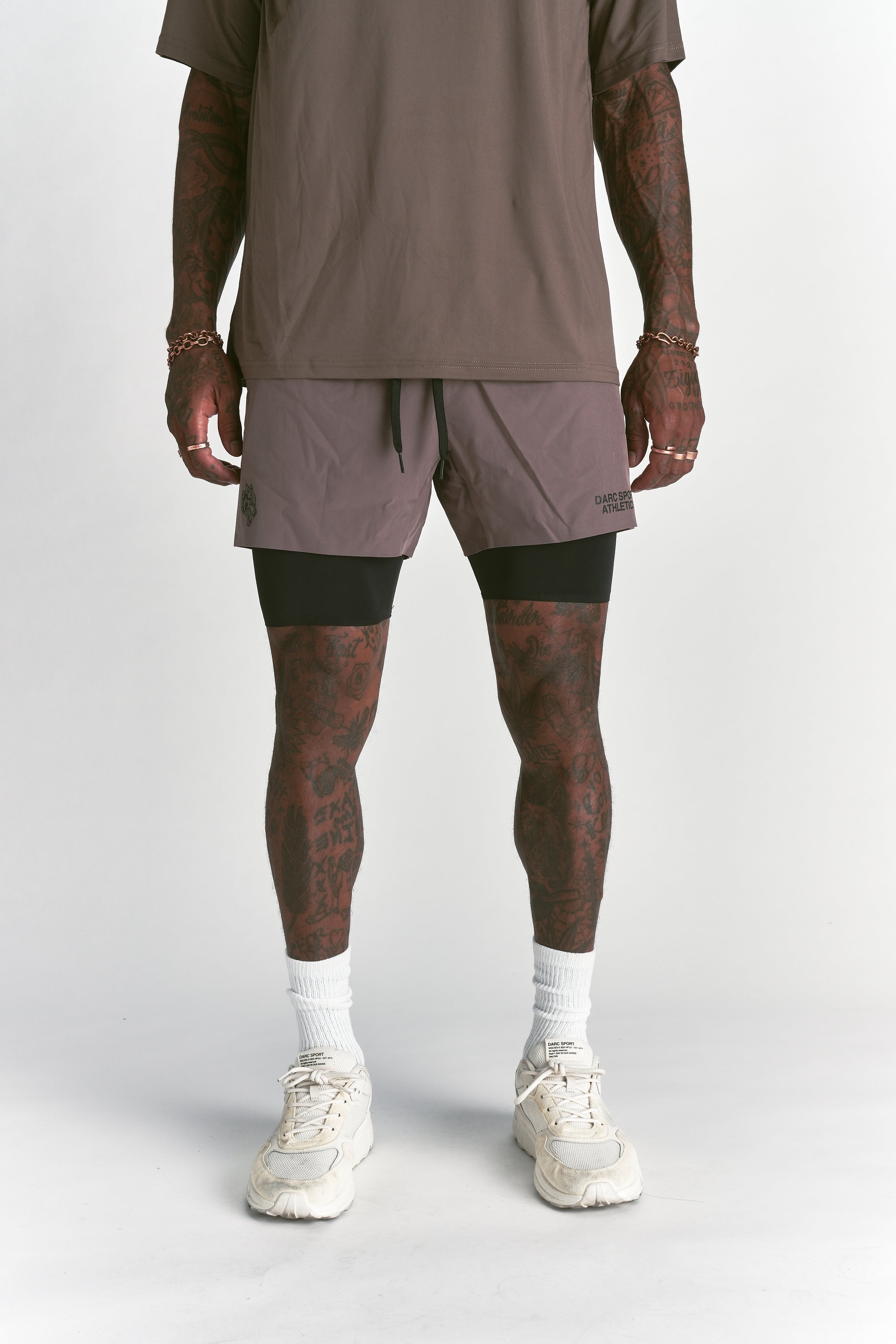 Darc Sport Athletics Compression Shorts in Mojave Brown