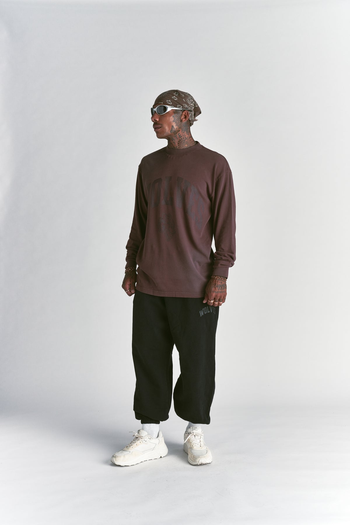 Big Wolf Loyalty  Lounger Sweat Pants in Black Sunfade/Black