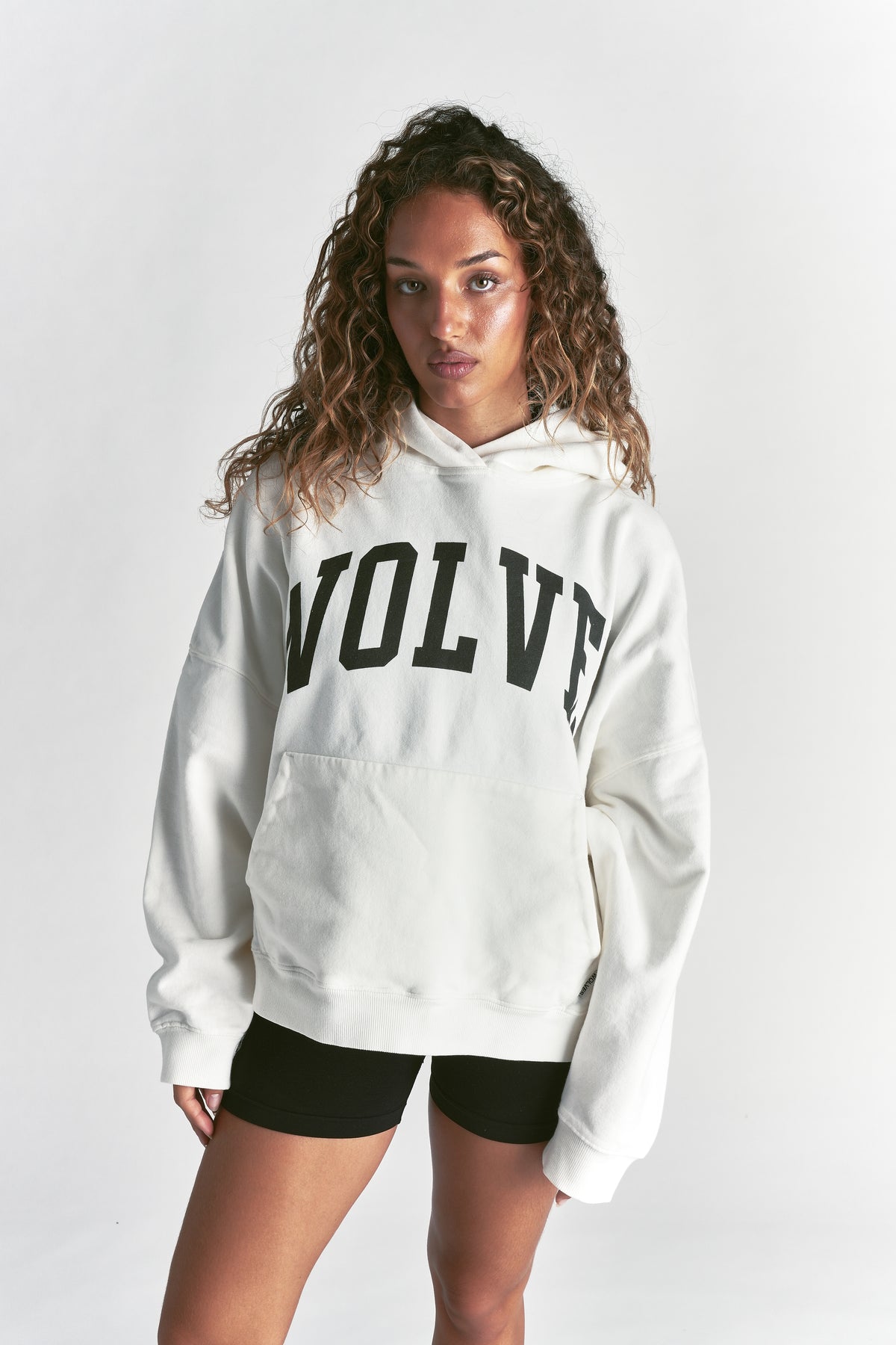 Only Loyalty Grunge "Gage" Box Cut Hoodie in Cream