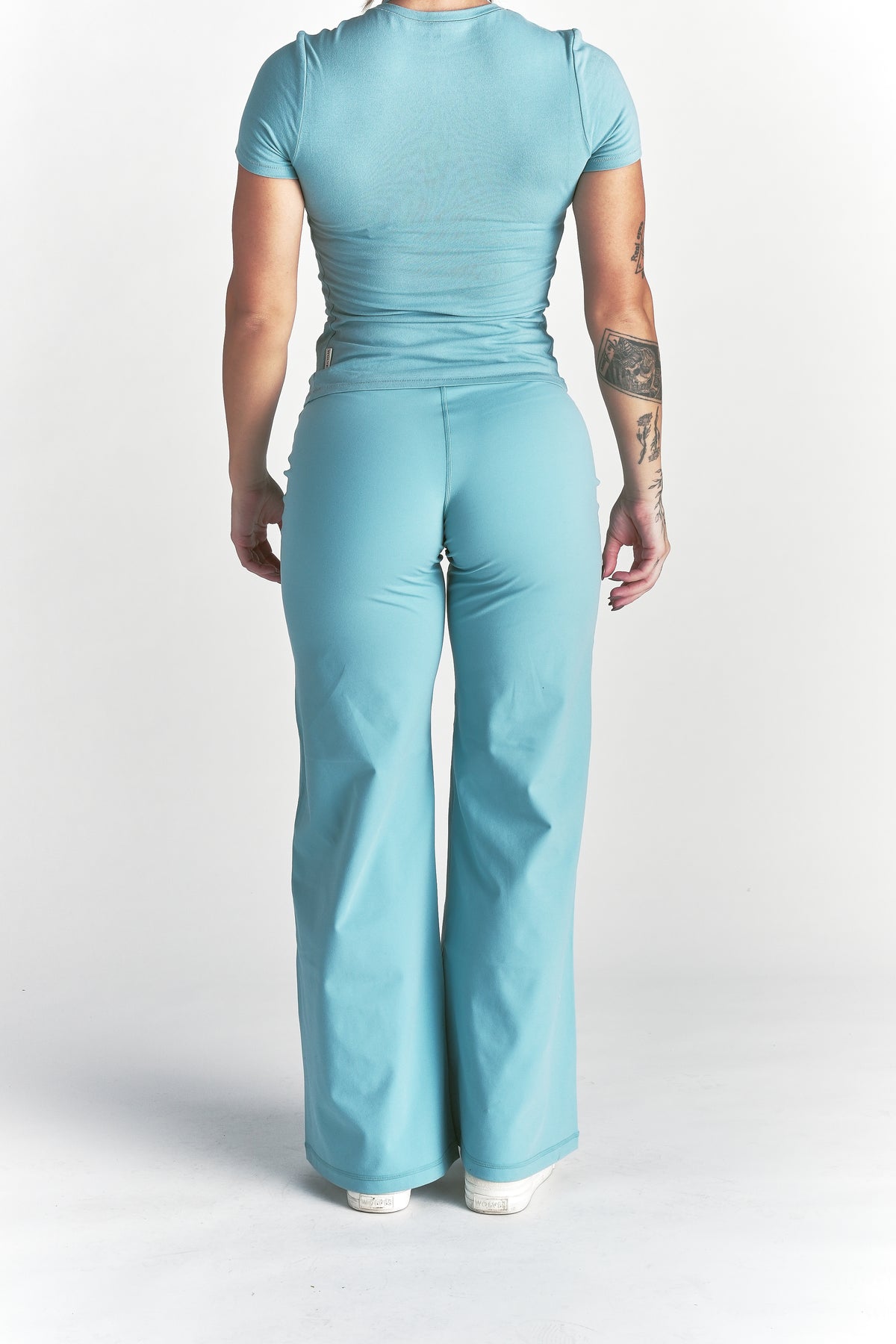 Wolf Wide Leg Energy Pants in Dusty Turquoise