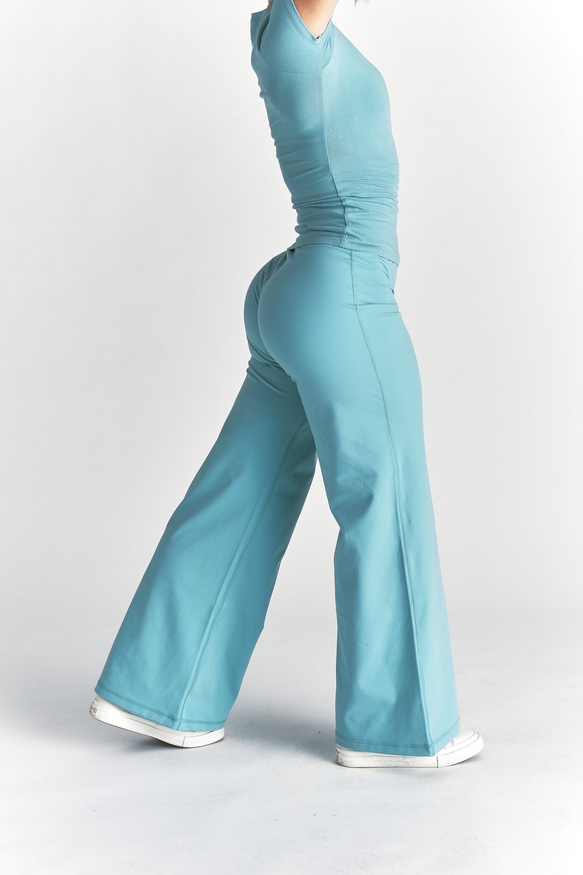 Wolf Wide Leg Energy Pants in Dusty Turquoise