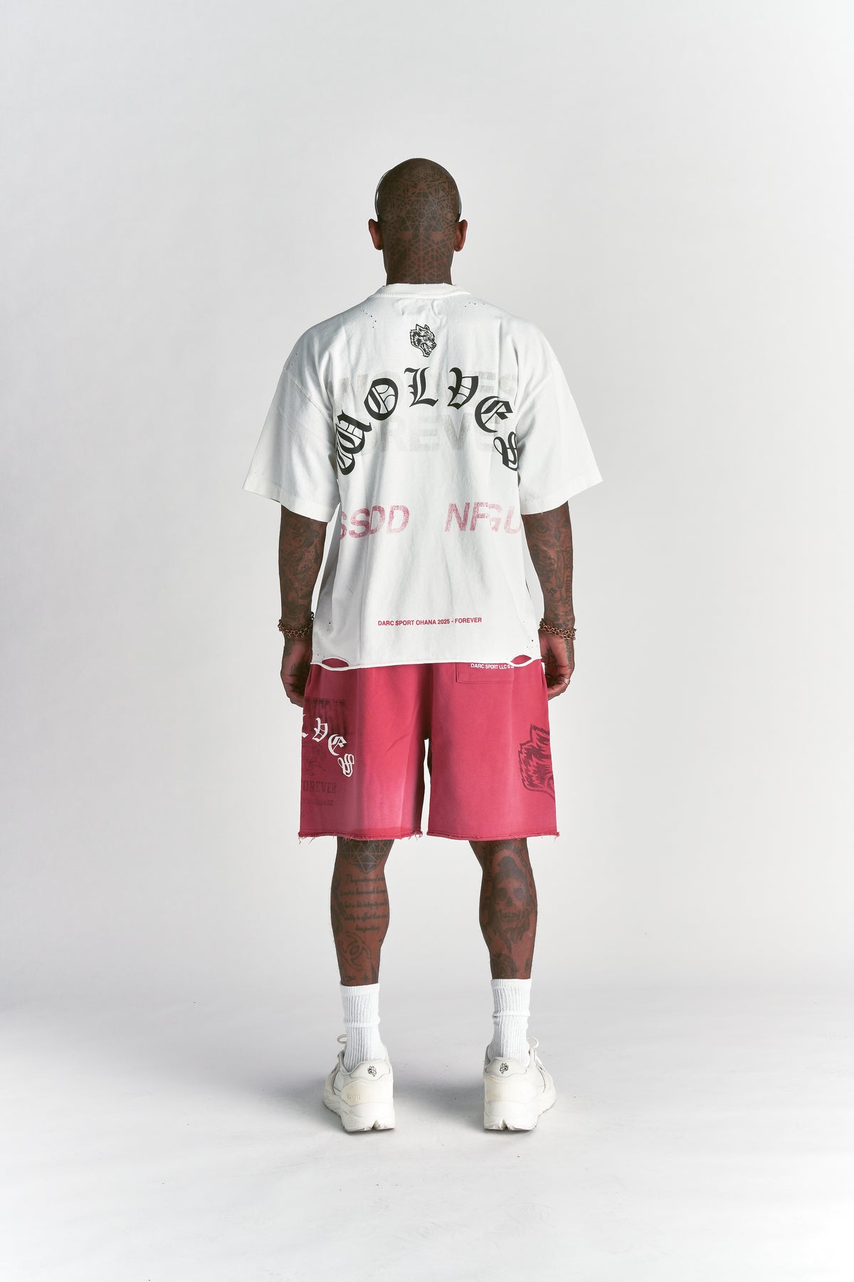 Wolves Never F*cking Give Up Distressed Grunge Tee in Cream