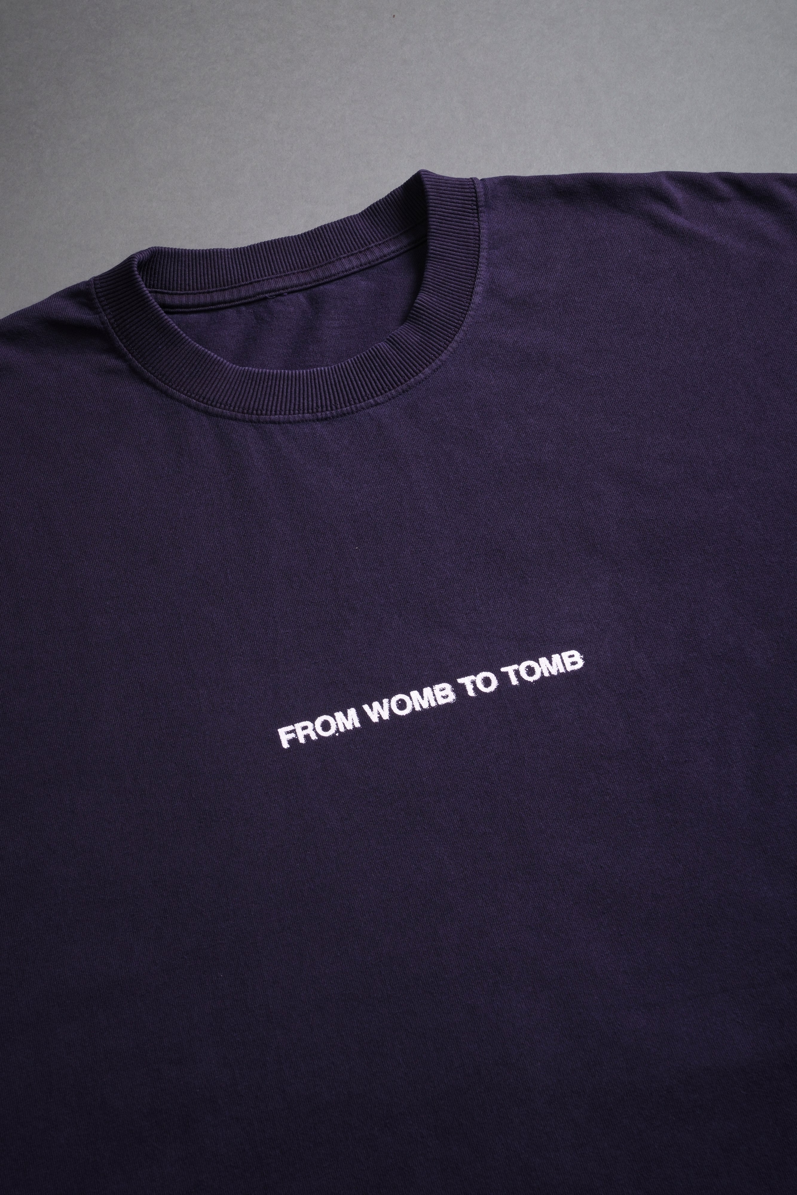 From Womb To Tomb Ohana "Grunge" Cut Off Tee in Phantom Purple