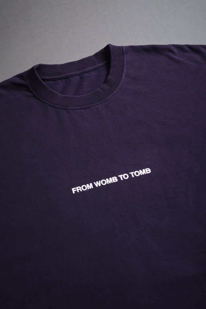 From Womb To Tomb Ohana "Grunge" Cut Off Tee in Phantom Purple
