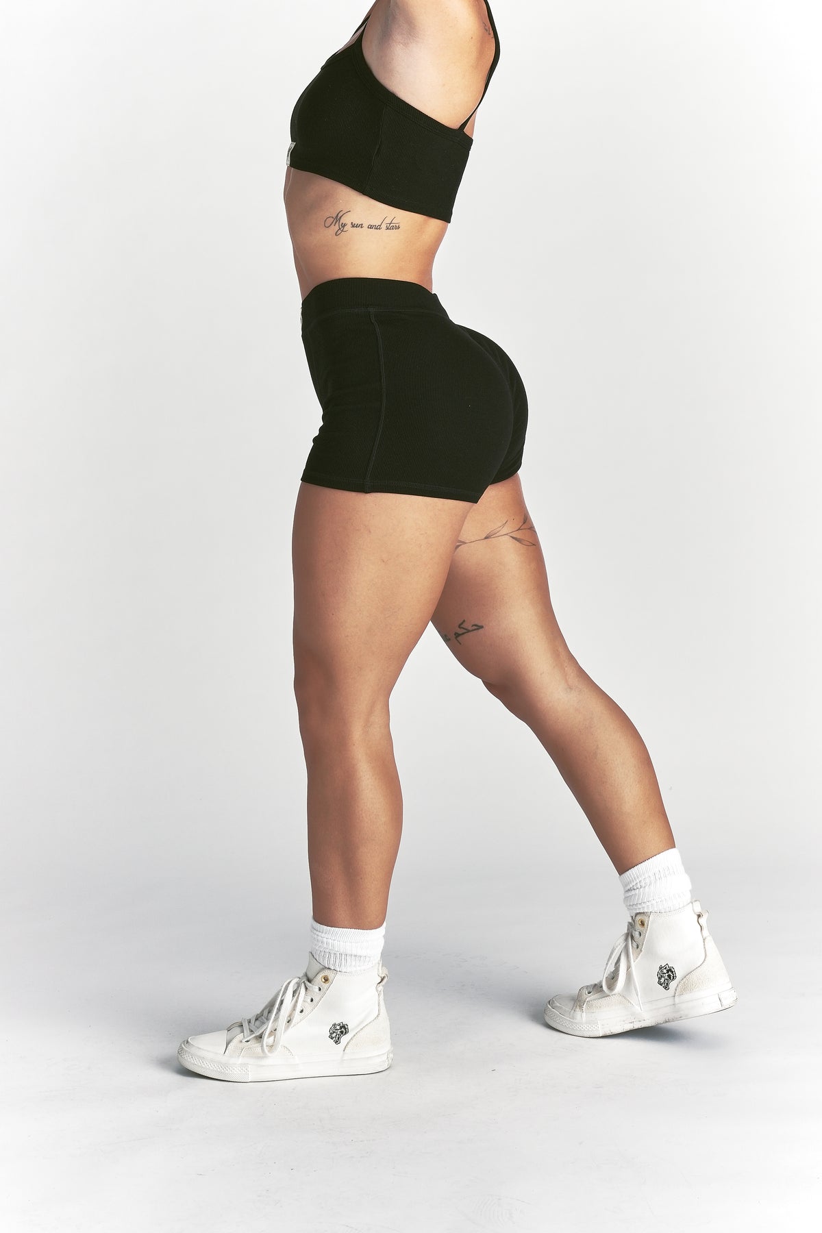 Jasmine Rib Boxers in Black