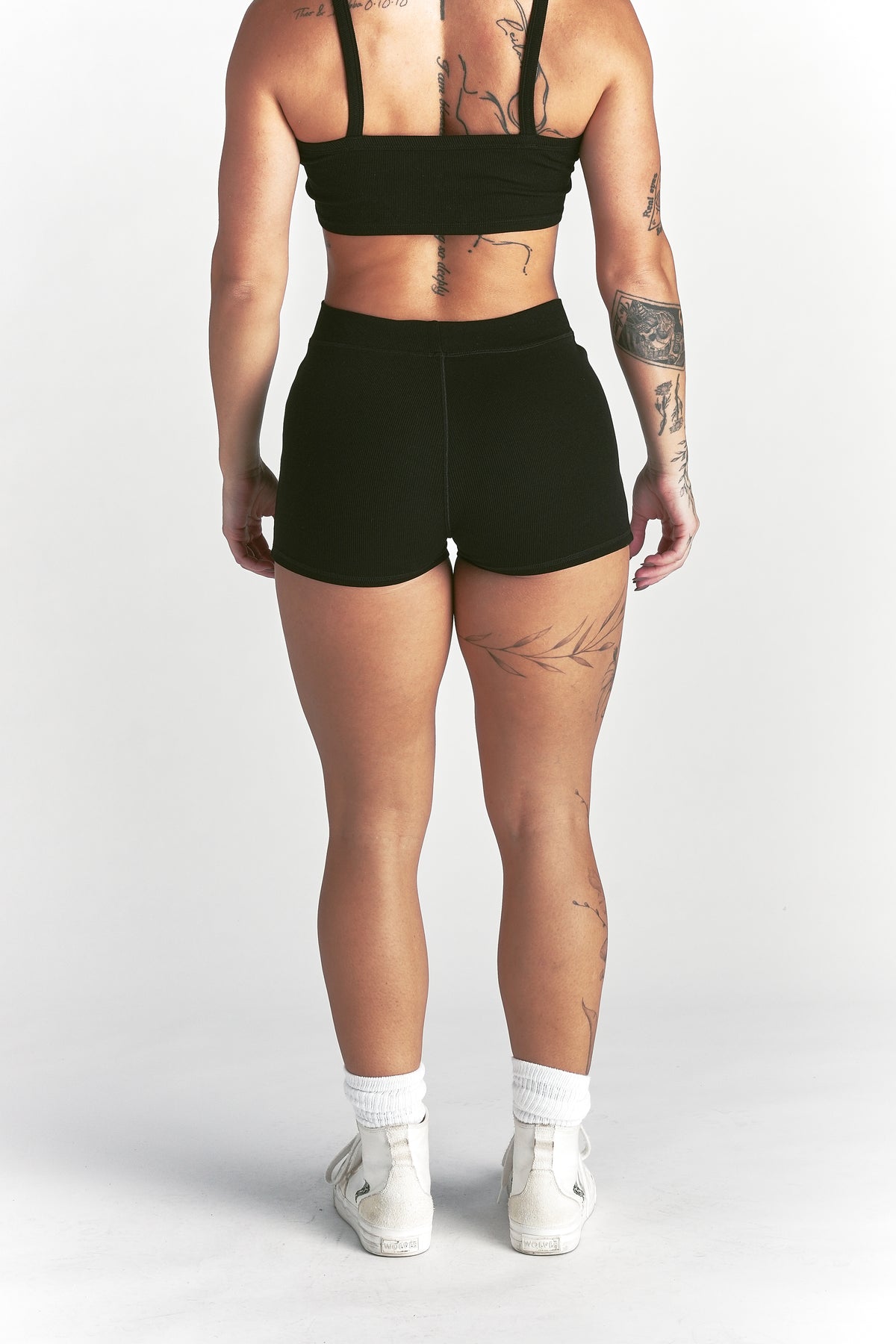 Jasmine Rib Boxers in Black