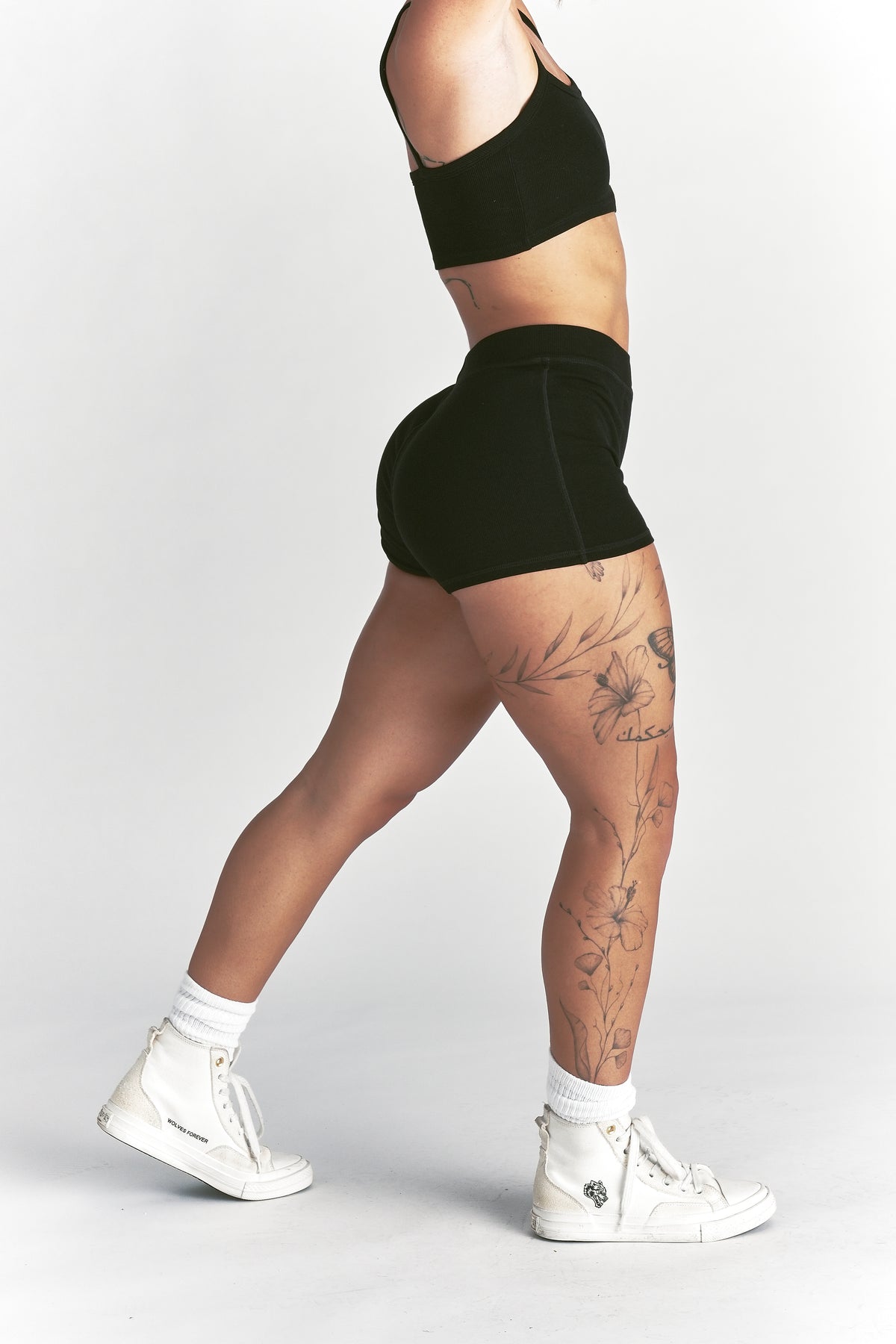 Jasmine Rib Boxers in Black
