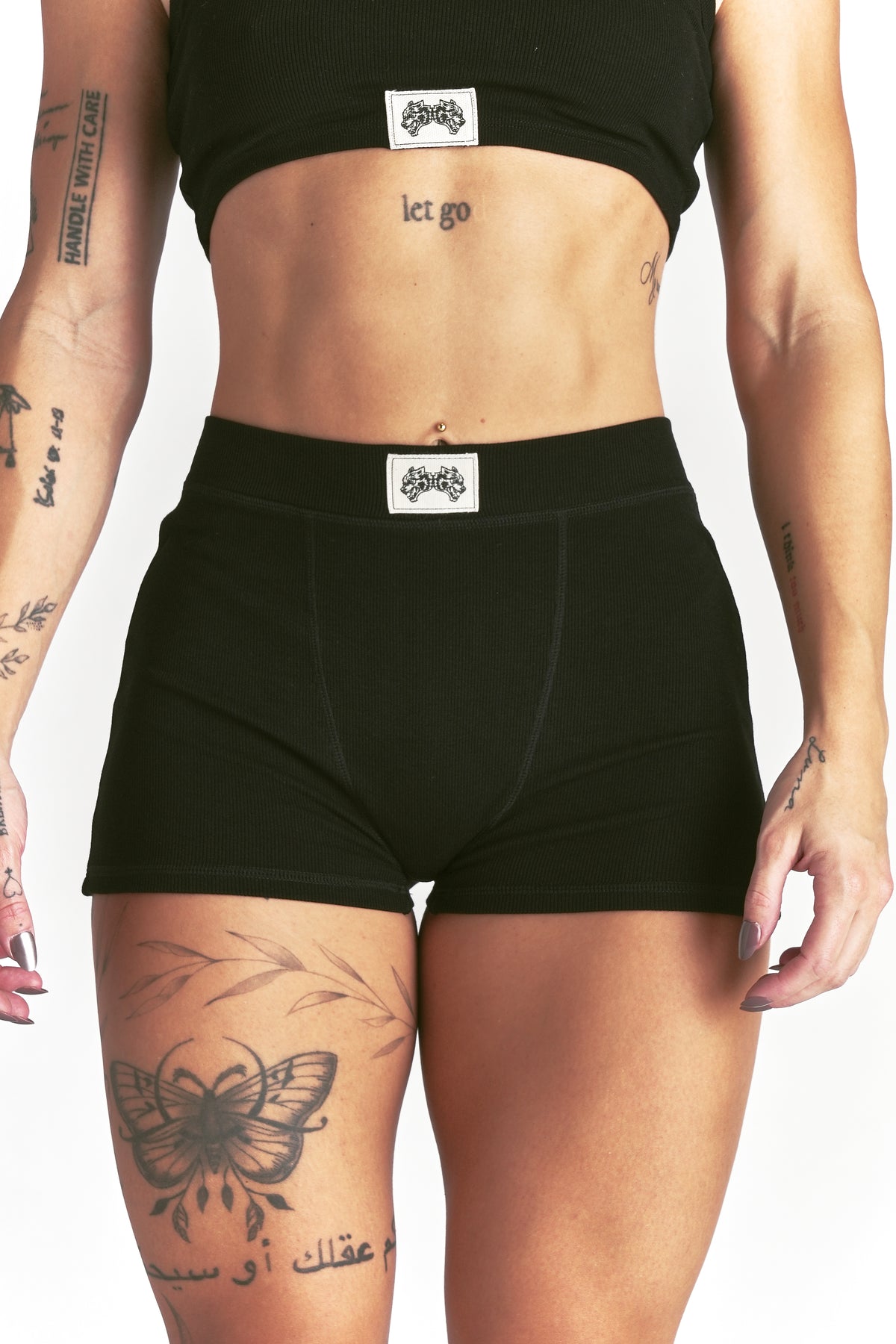 Jasmine Rib Boxers in Black