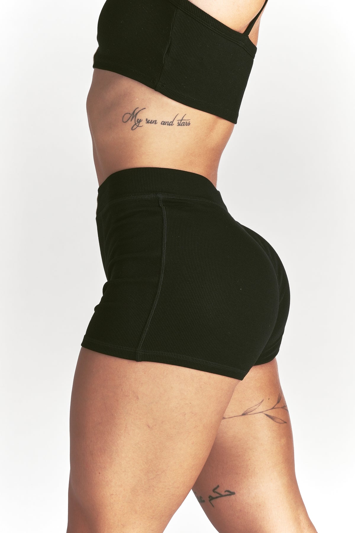 Jasmine Rib Boxers in Black
