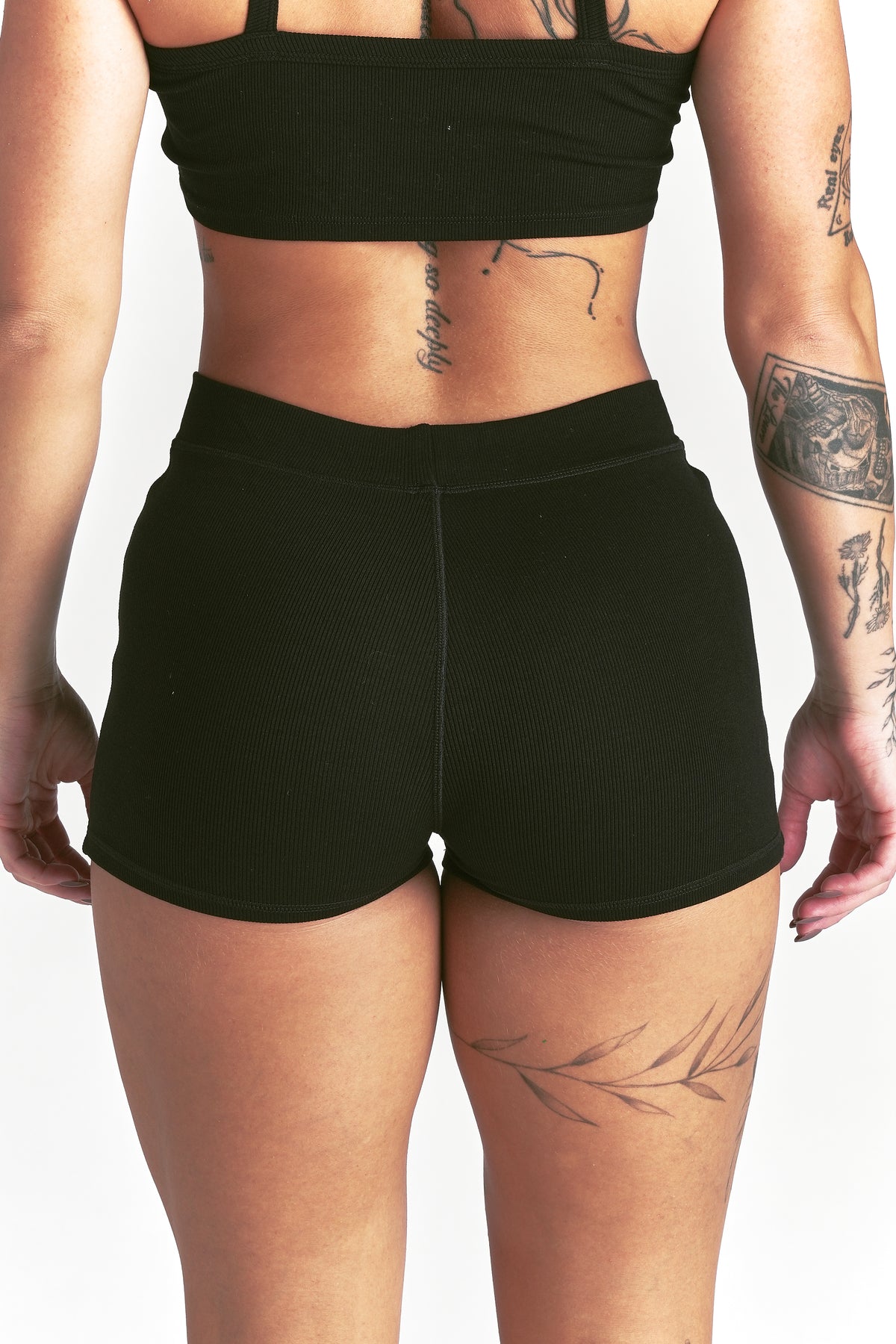 Jasmine Rib Boxers in Black