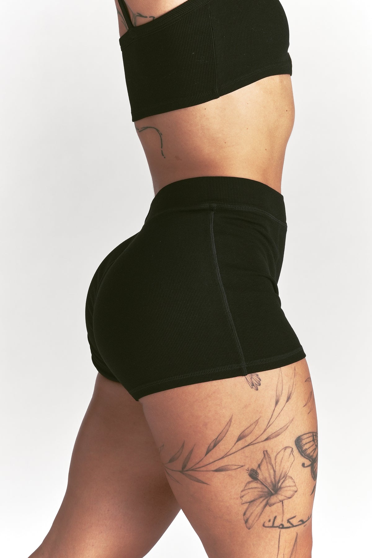 Jasmine Rib Boxers in Black