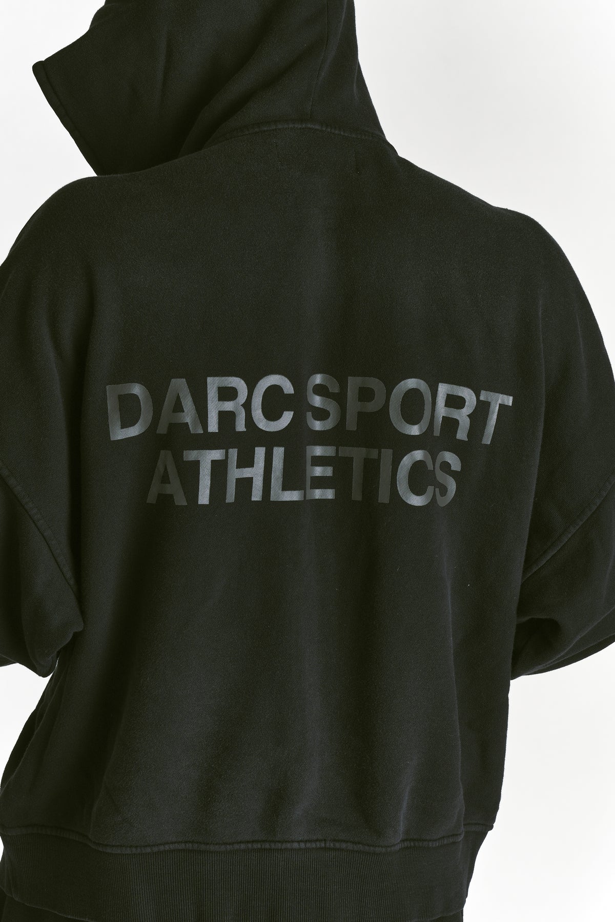 Darc Sport Athletics "Darco" Double Zip Hoodie in Black Sun Fade/Black
