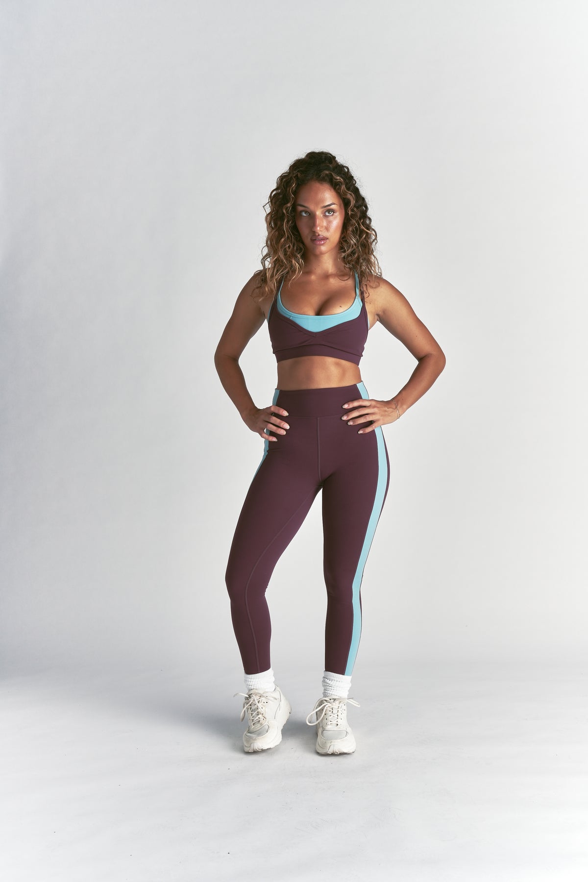 Wolf "Juliette" Energy Double Bra in Fig/Dusty Turquoise
