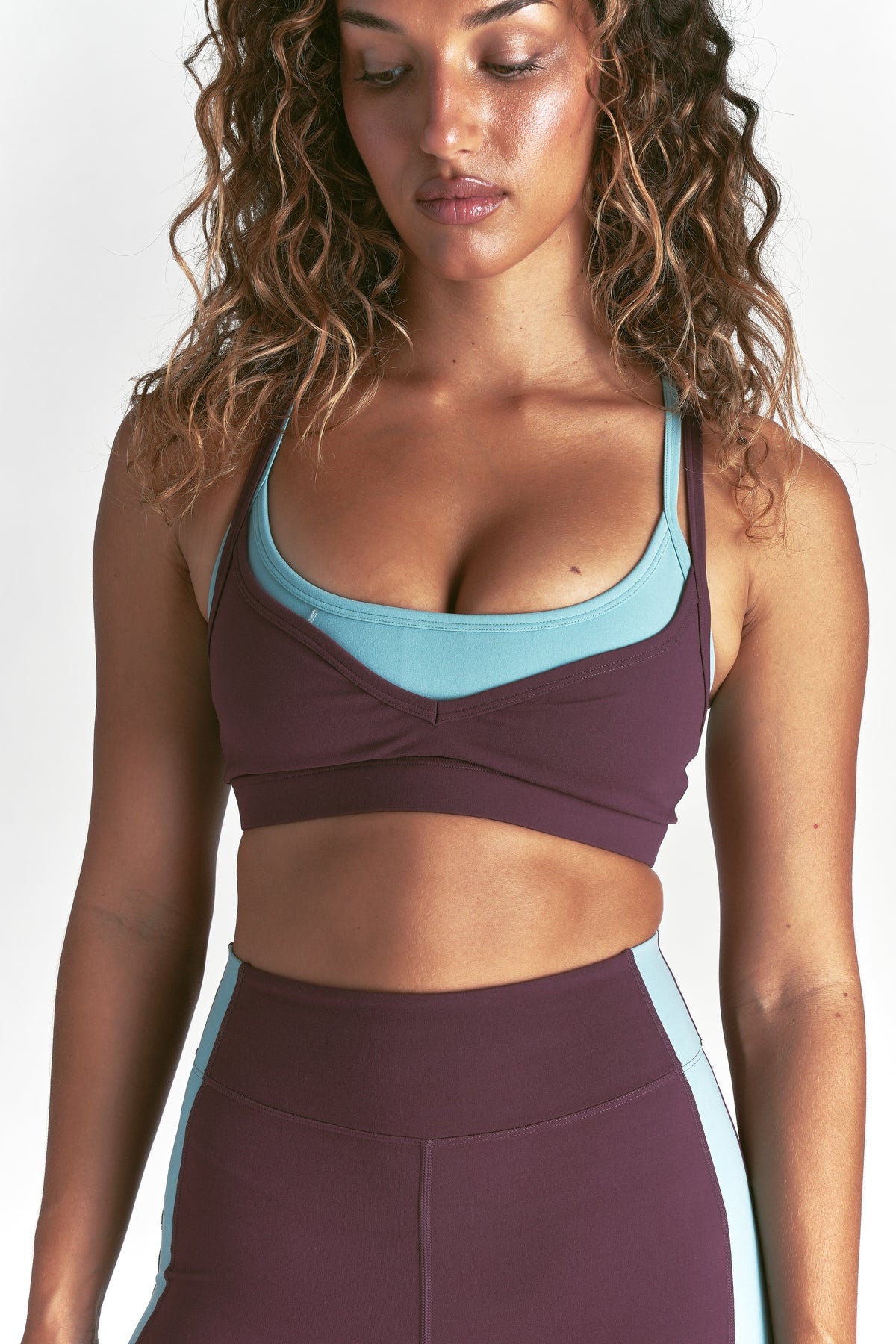 Wolf "Juliette" Energy Double Bra in Fig/Dusty Turquoise