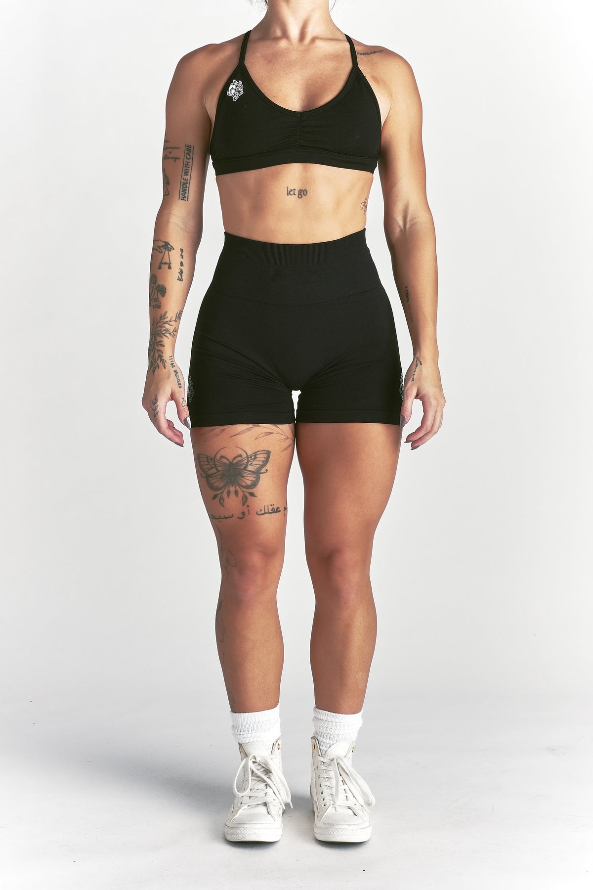 IYKYK "Stella" Soft Seamless Shorts in Black