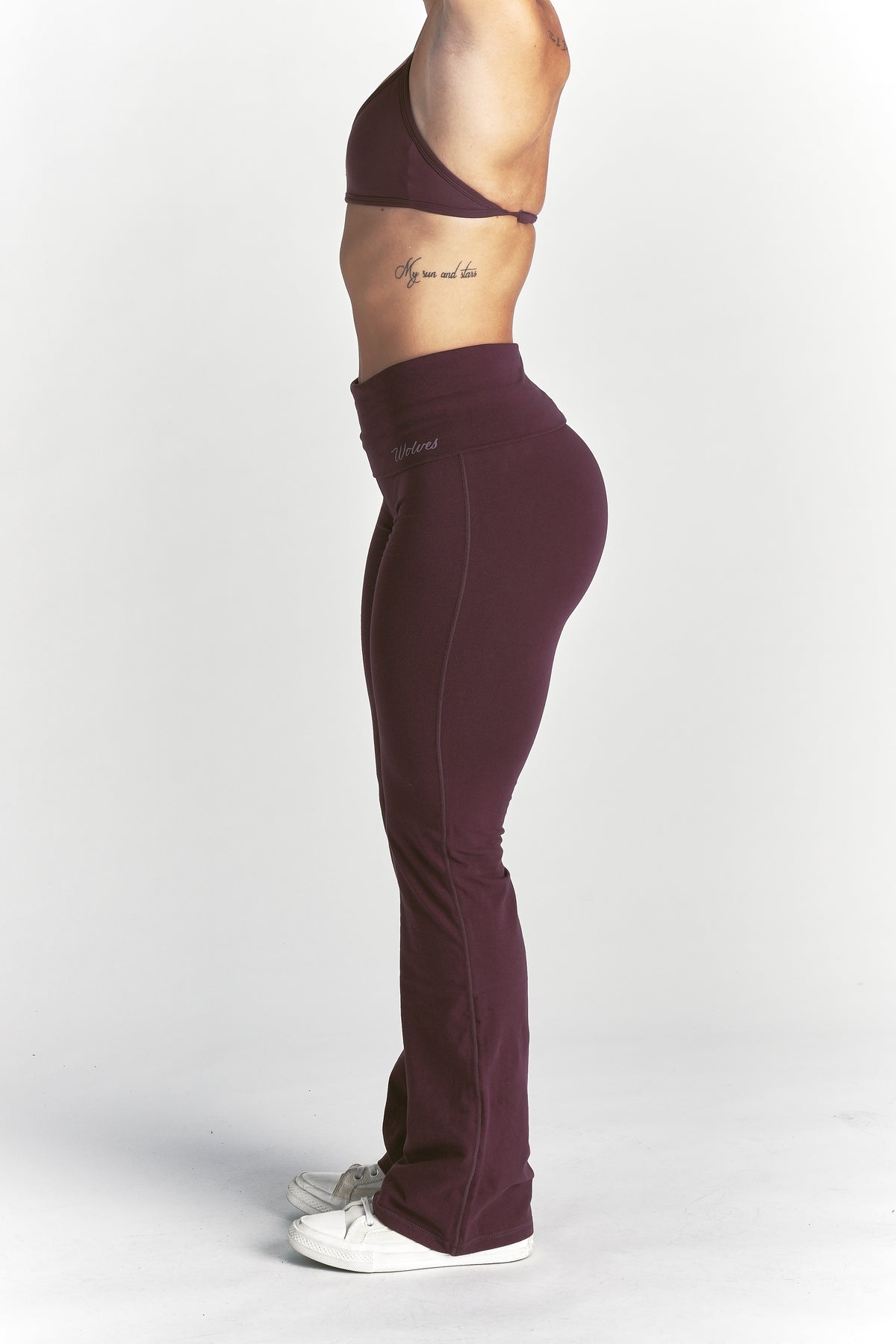 Cursive Wolves "Romy" Foldover Pants in Fig