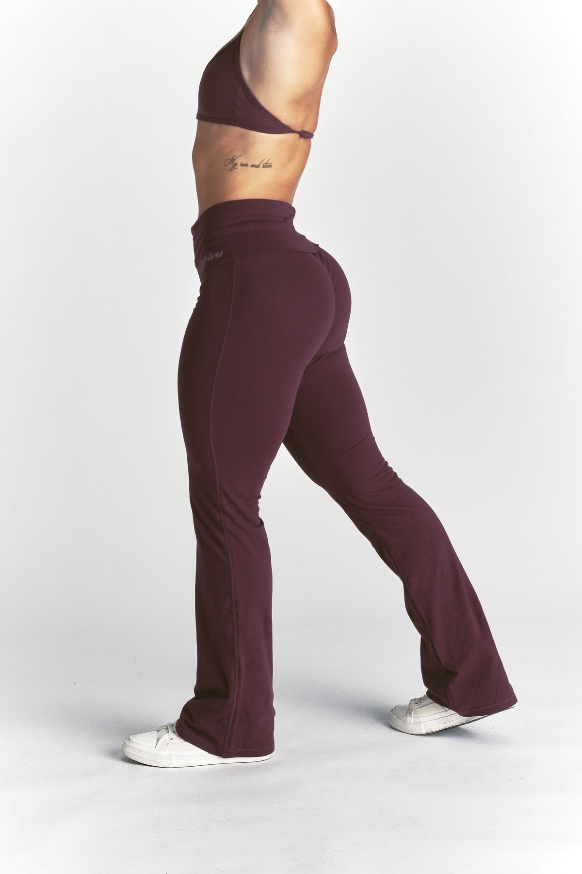 Cursive Wolves "Romy" Foldover Pants in Fig