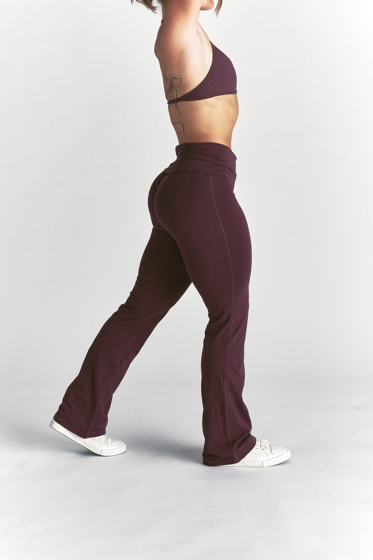 Cursive Wolves "Romy" Foldover Pants in Fig
