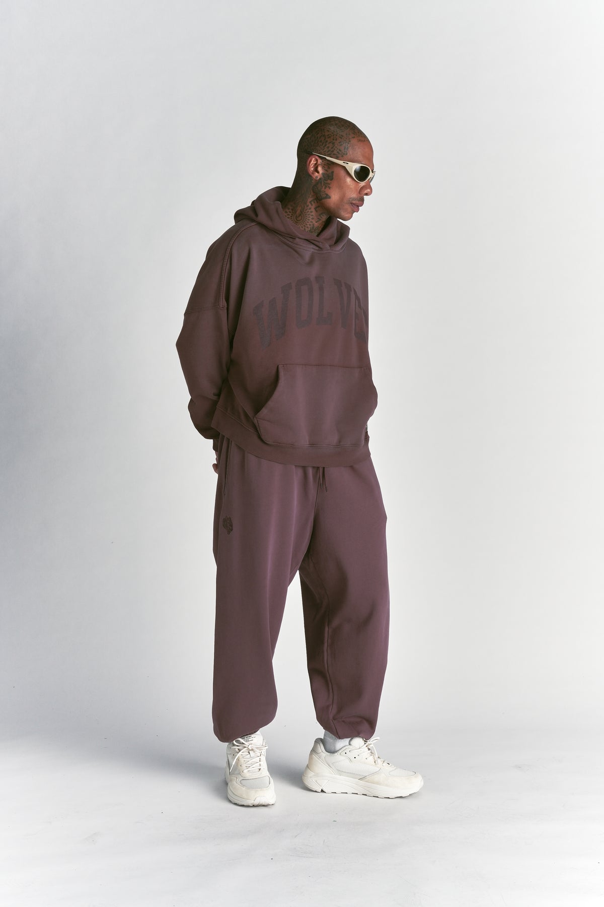 Only Loyalty Grunge "Gage" Box Cut Hoodie in Ironwood Sun Fade