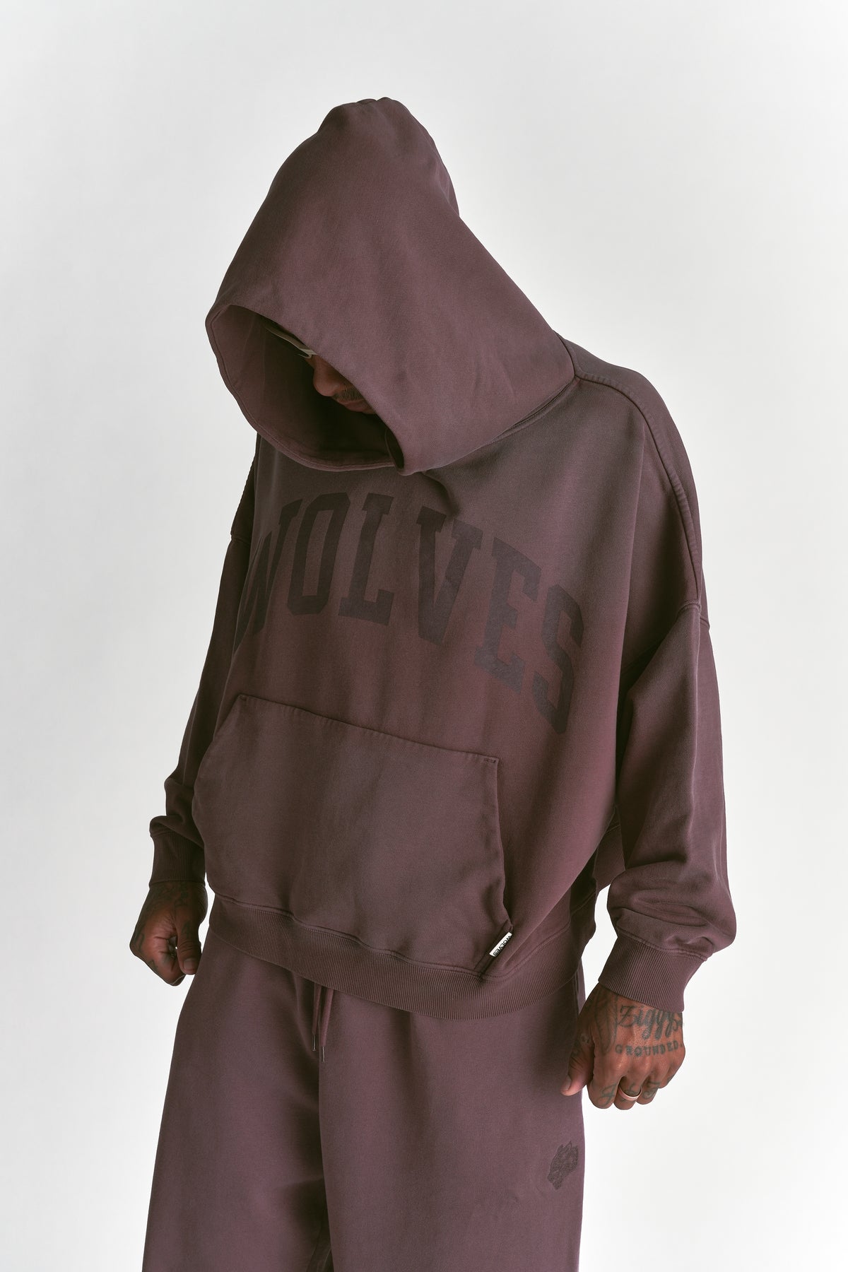 Only Loyalty Grunge "Gage" Box Cut Hoodie in Ironwood Sun Fade