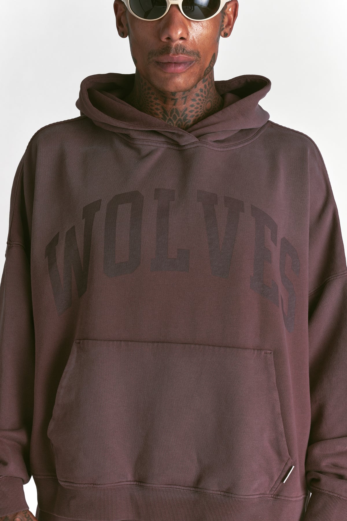 Only Loyalty Grunge "Gage" Box Cut Hoodie in Ironwood Sun Fade