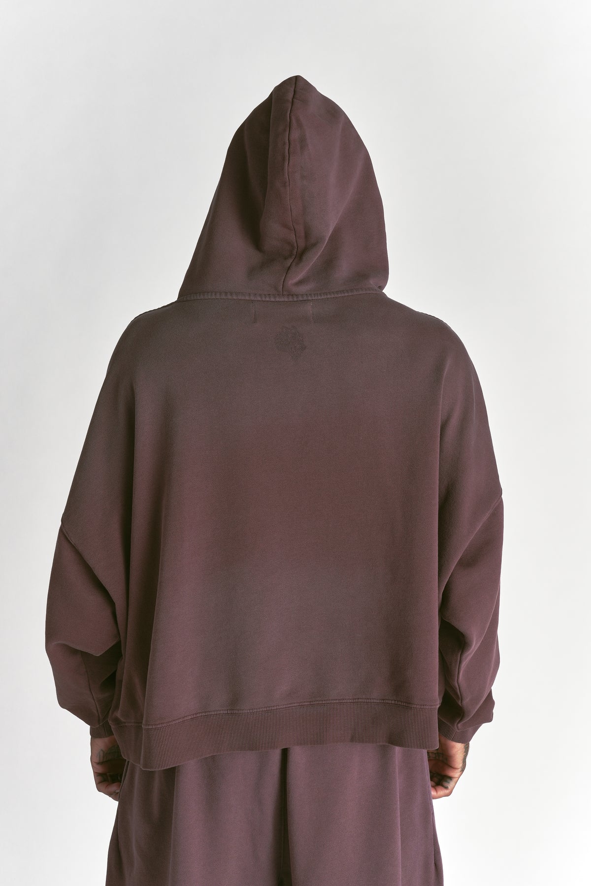 Only Loyalty Grunge "Gage" Box Cut Hoodie in Ironwood Sun Fade