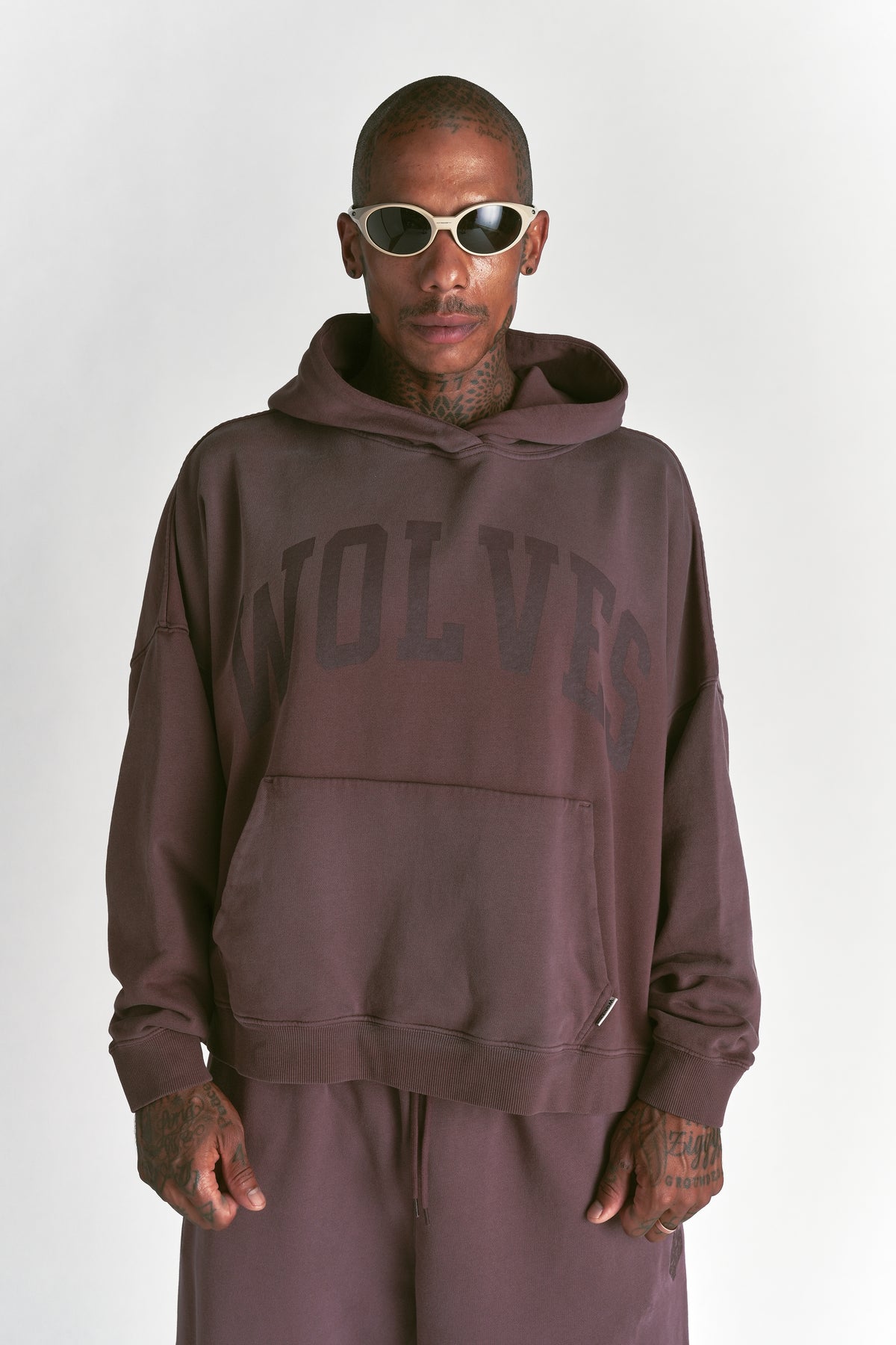 Only Loyalty Grunge "Gage" Box Cut Hoodie in Ironwood Sun Fade