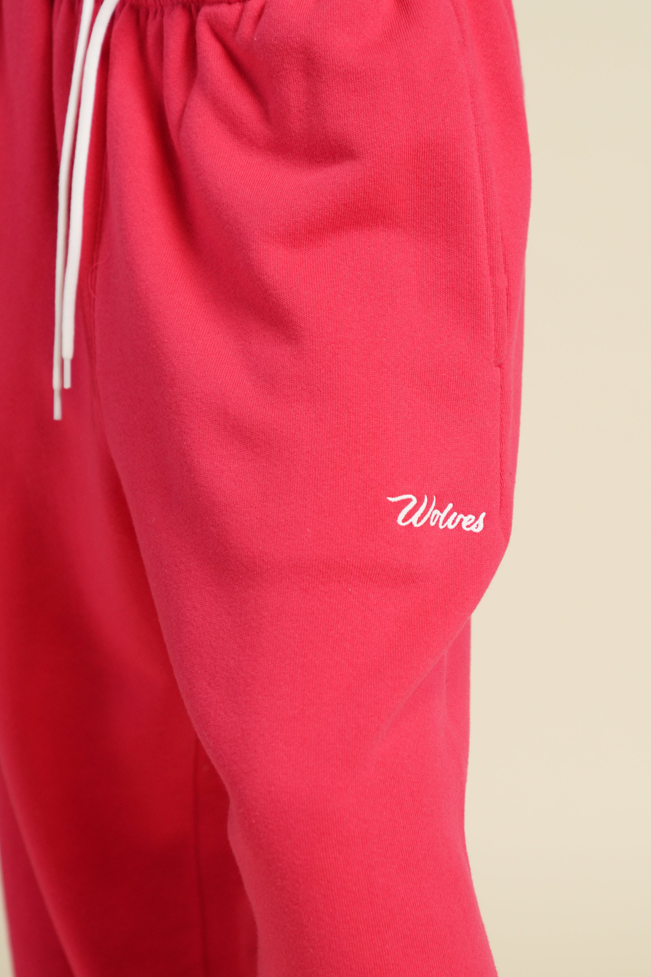 Cursive Wolves Premium Lounger Sweat Pants in Cherry
