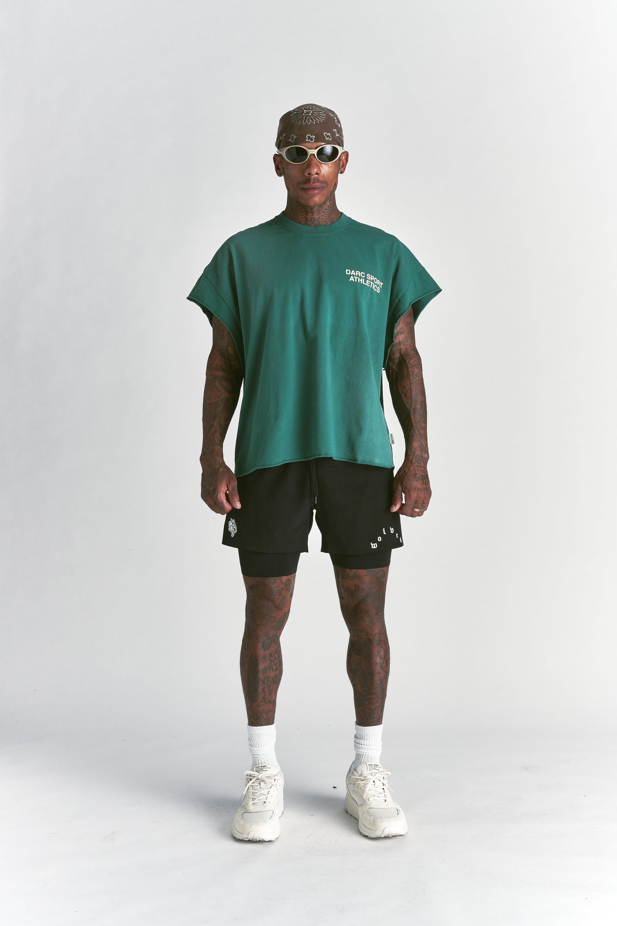 Forever Mark "Grunge" Cut Off Tee in Sierra Pine Sun Fade