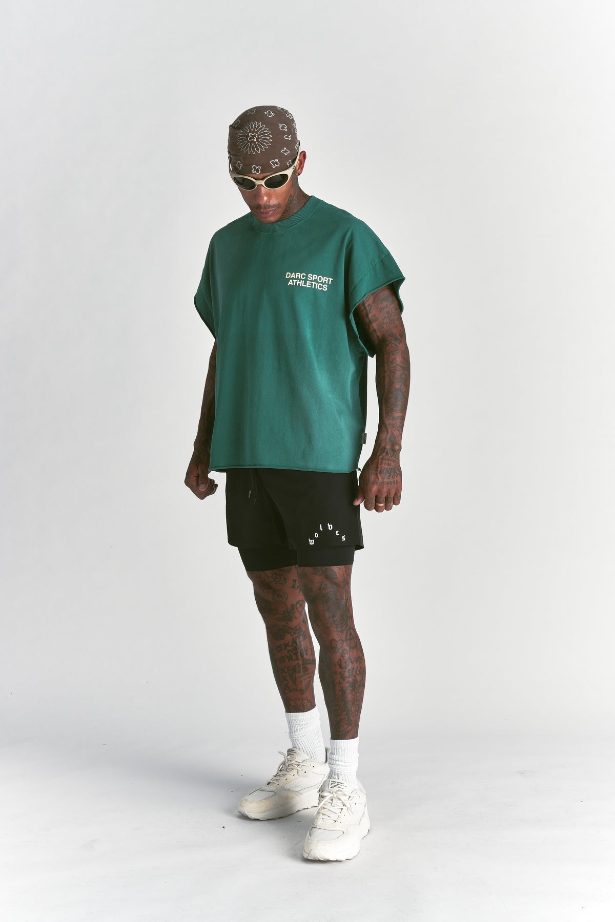 Forever Mark "Grunge" Cut Off Tee in Sierra Pine Sun Fade