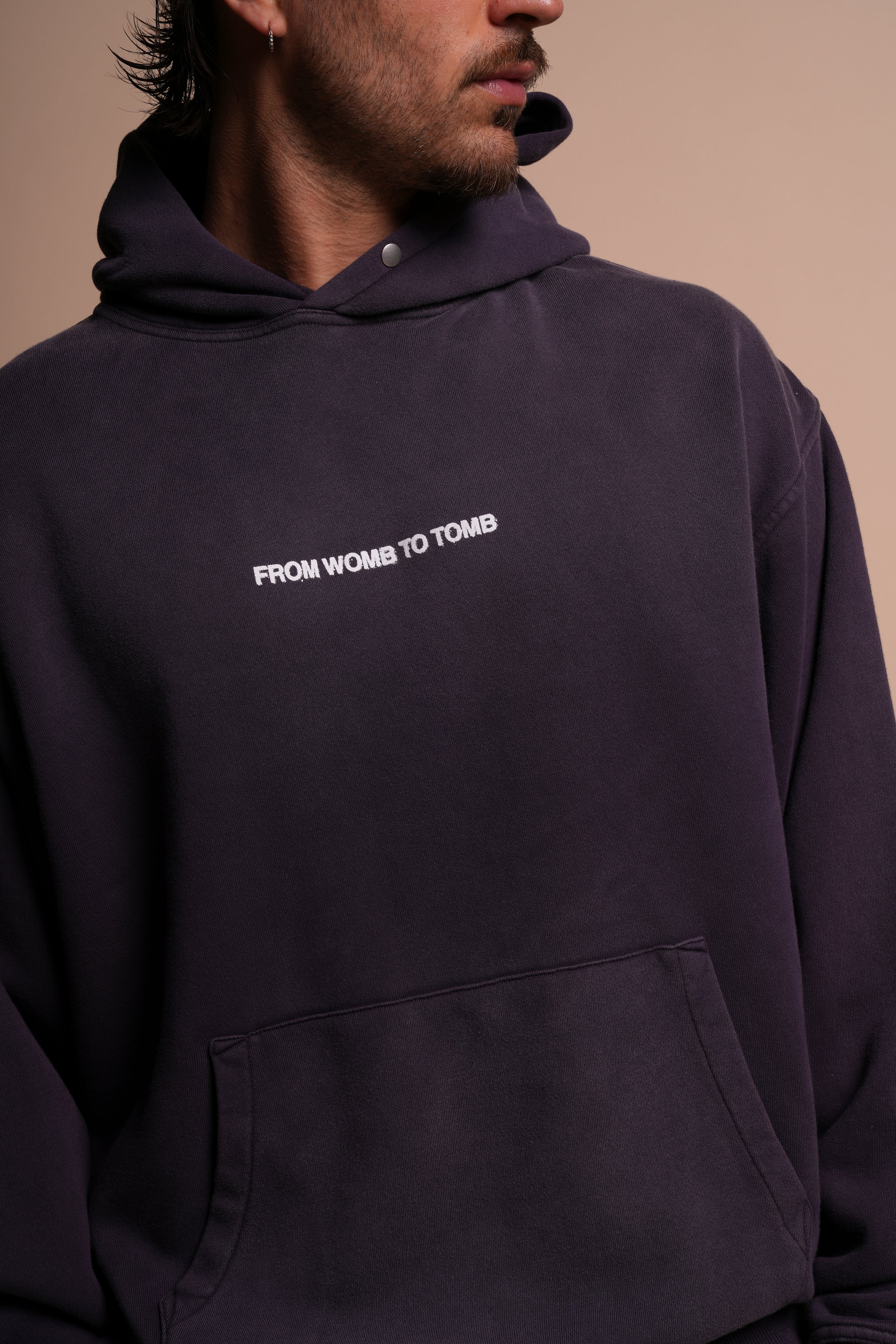 From Womb To Tomb Ohana "Pierce" Hoodie in Phantom Purple Sun Fade
