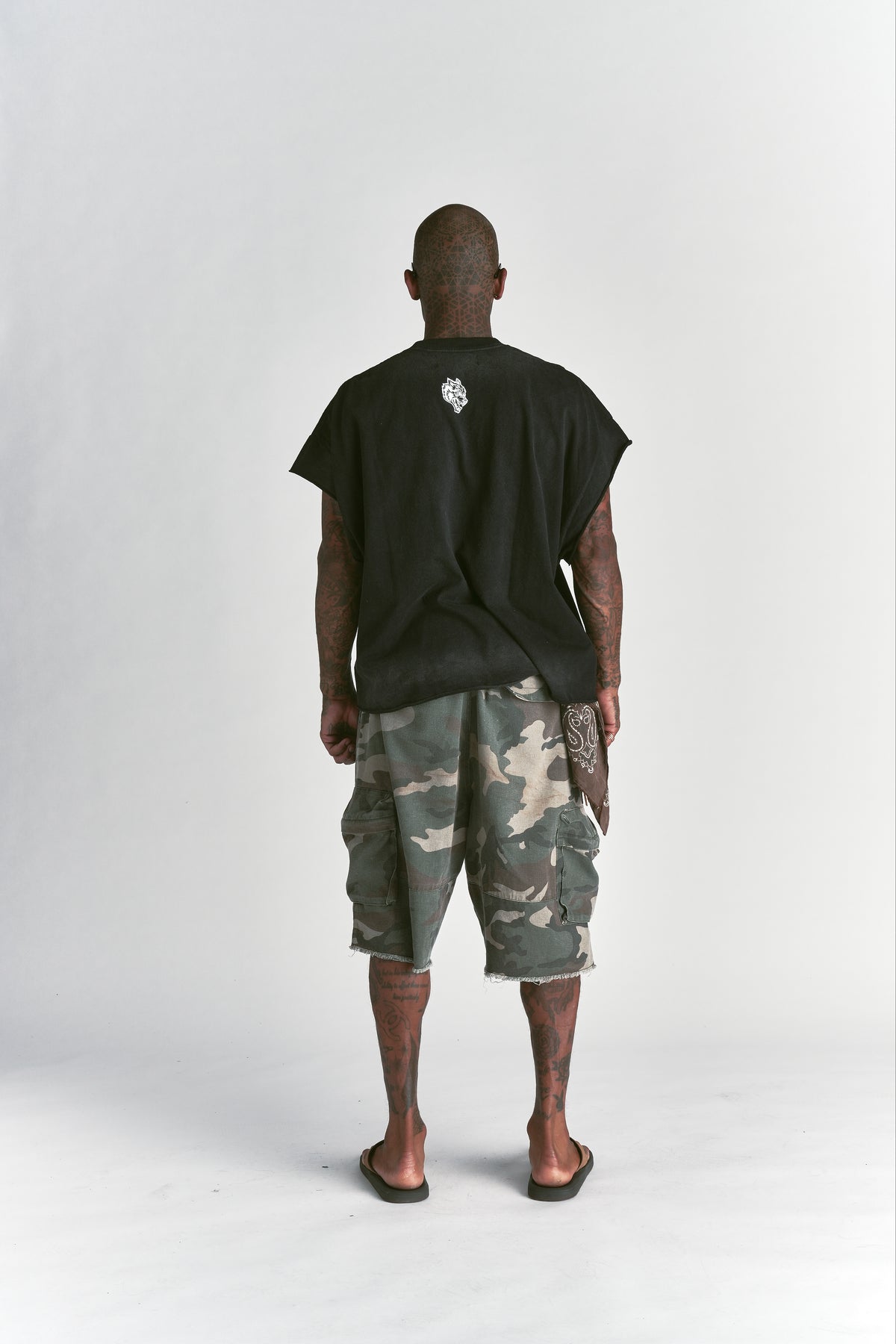 Since Day One "Grunge" Cut Off Tee in Black Drift Wash