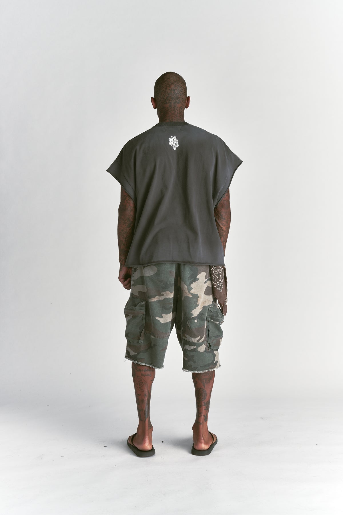 Since Day One "Grunge" Cut Off Tee in Wolf Gray Drift Wash