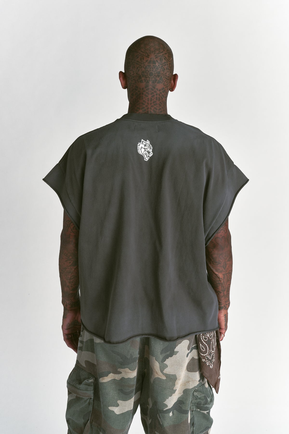 Since Day One "Grunge" Cut Off Tee in Wolf Gray Drift Wash