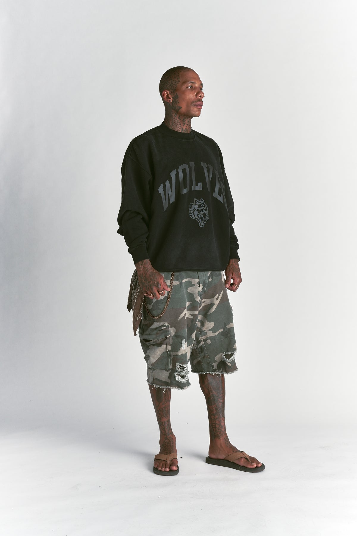 Loyalty London Crewneck in Black Sun Fade/Black