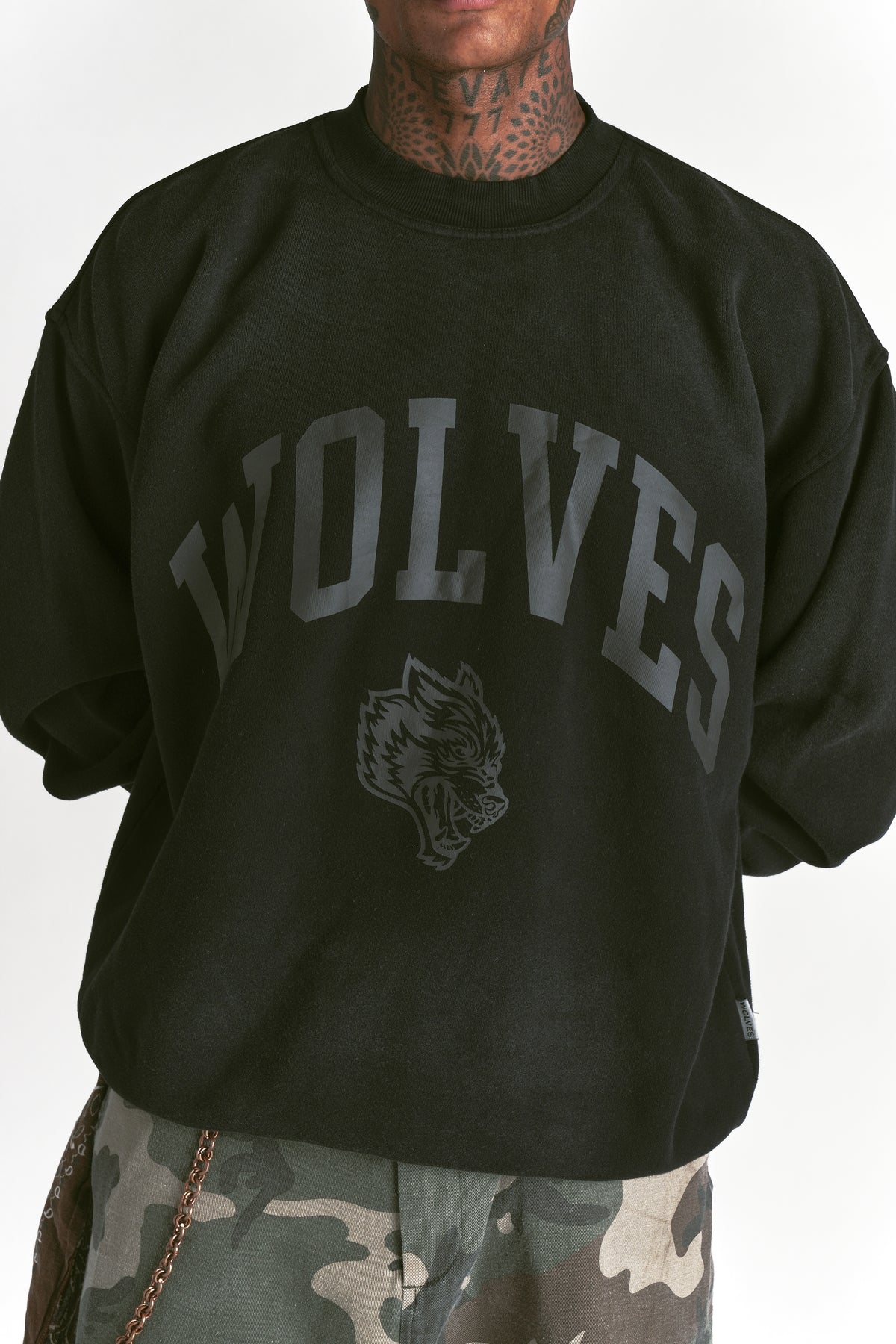 Loyalty London Crewneck in Black Sun Fade/Black