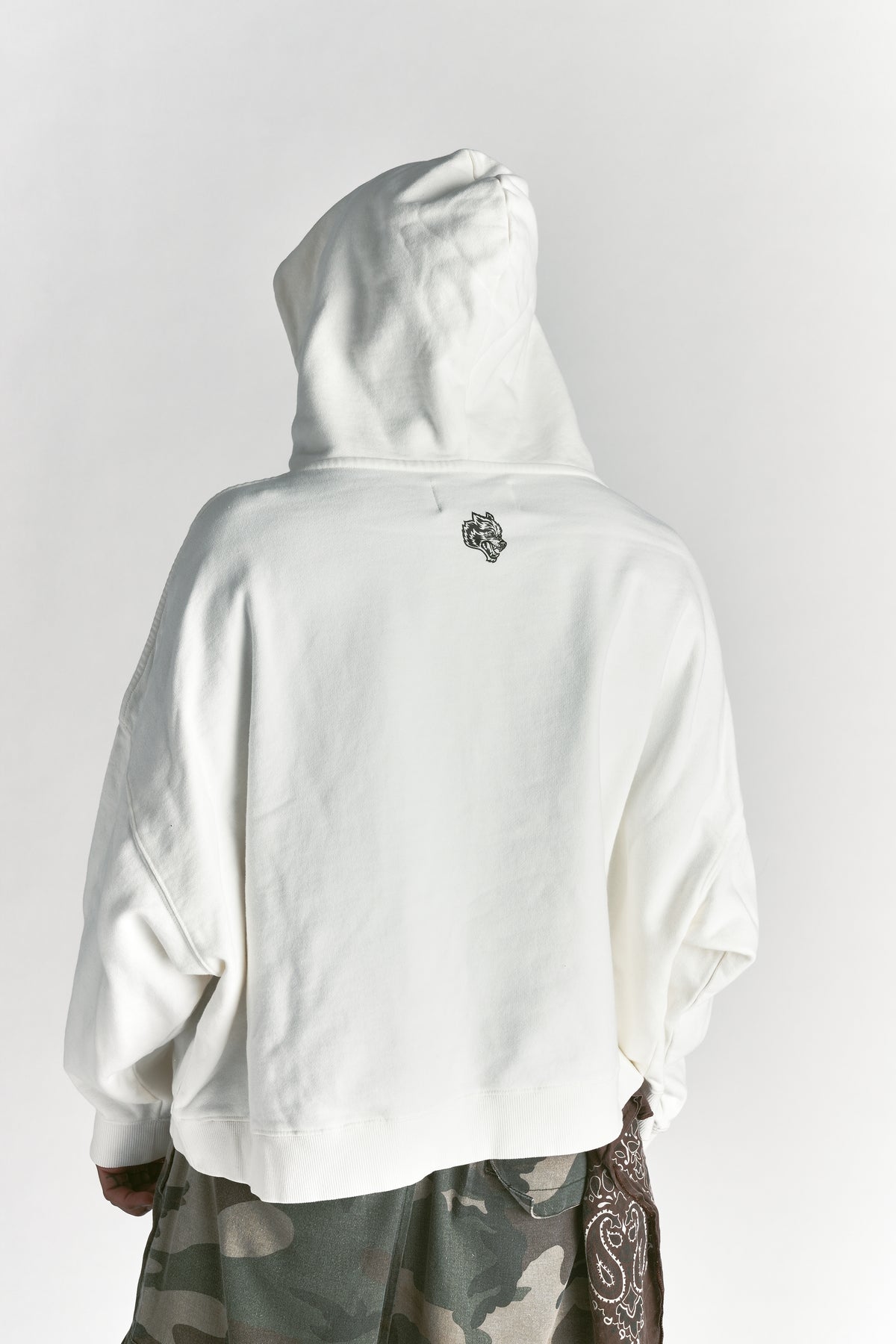 Only Loyalty Grunge "Gage" Box Cut Hoodie in Cream