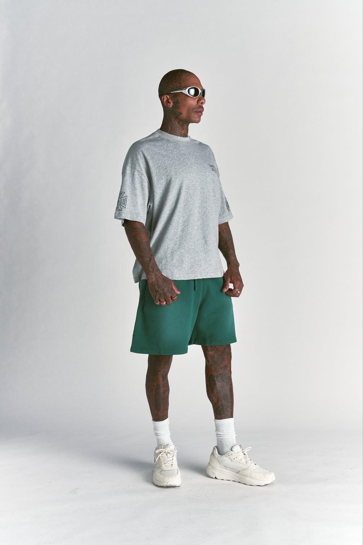 Just Wolves Oversized Post Lounge Sweat Shorts Sierra Pine Sun Fade