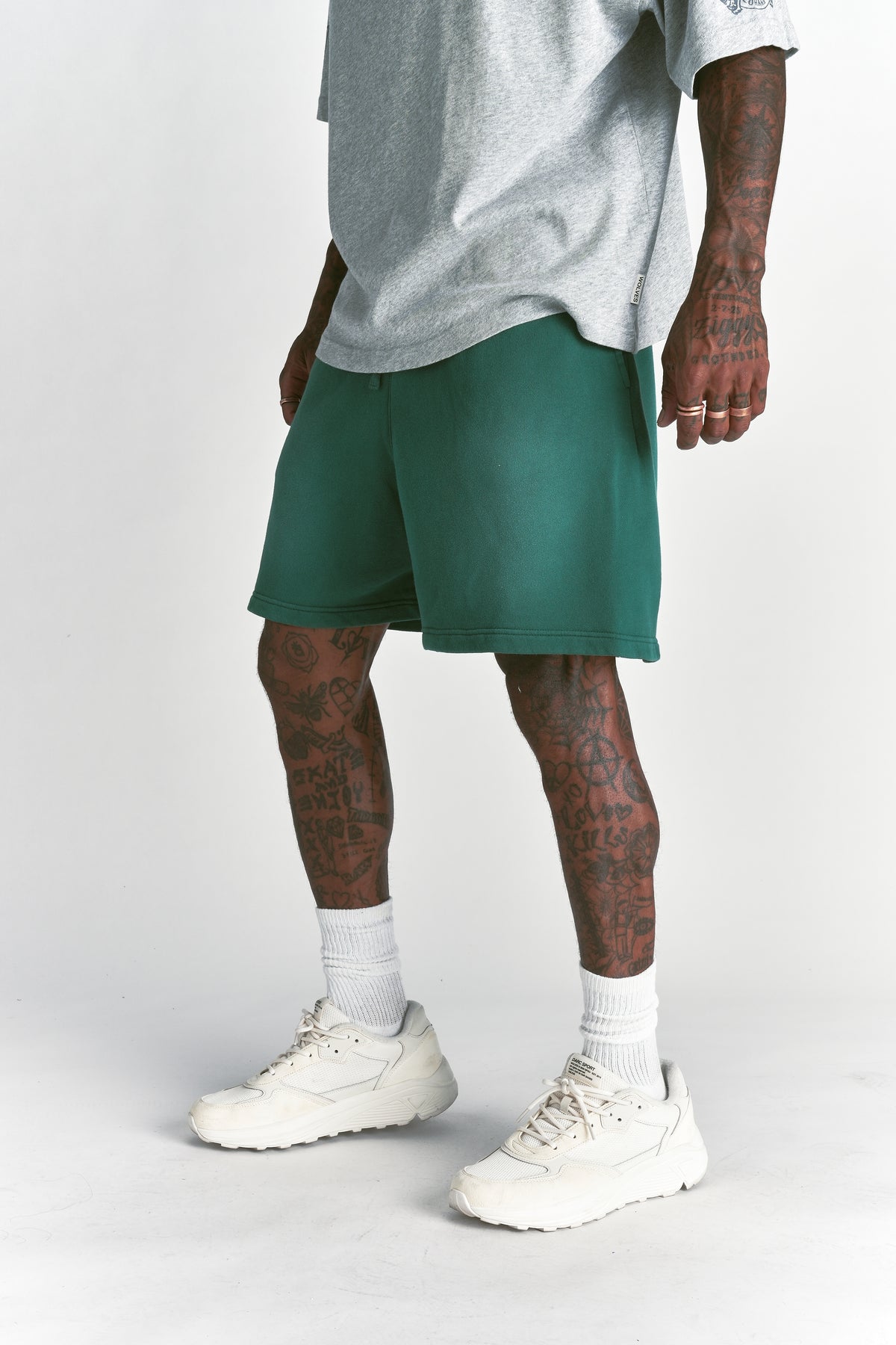 Just Wolves Oversized Post Lounge Sweat Shorts Sierra Pine Sun Fade