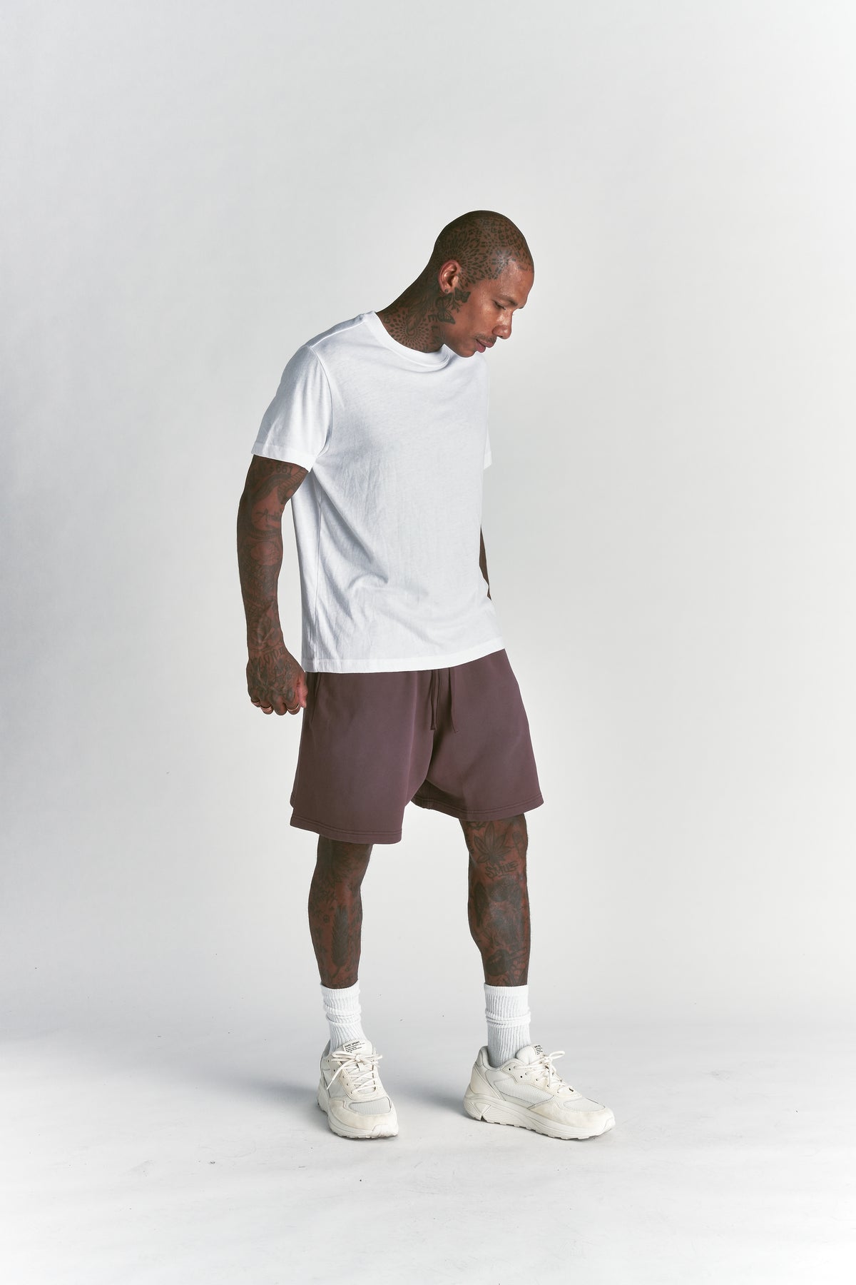 Just Wolves Oversized Post Lounge Sweat Shorts Ironwood Sun Fade