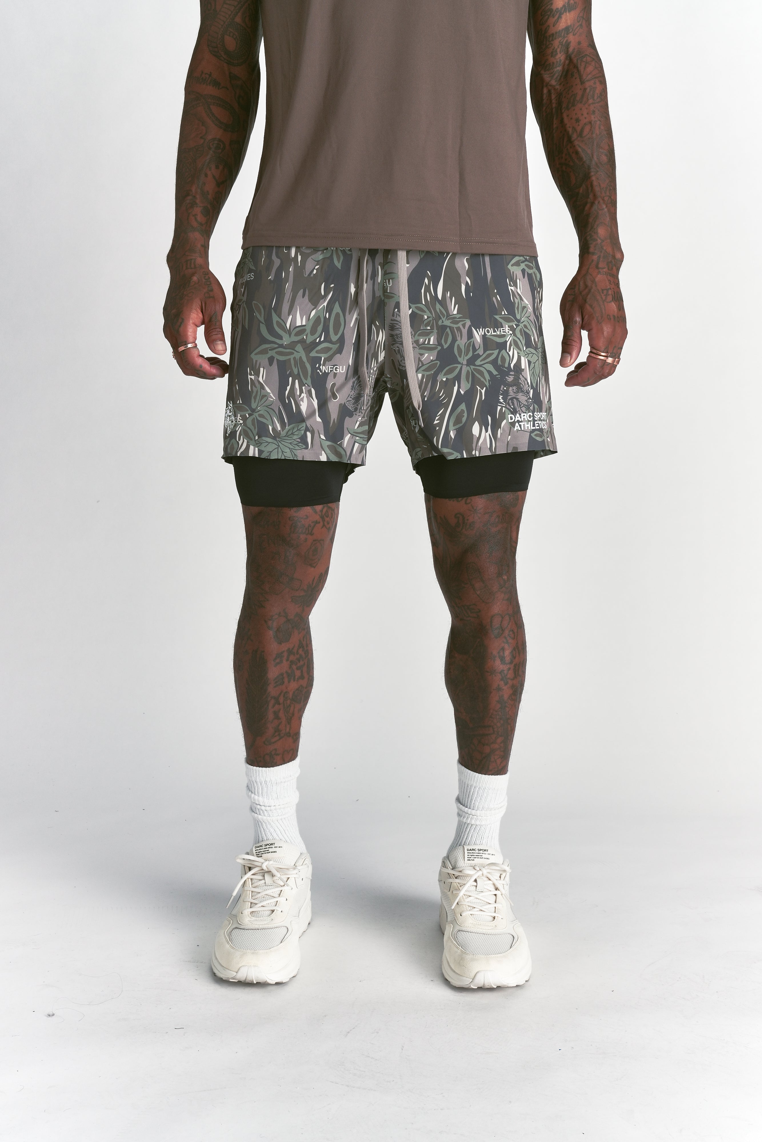 Forever Mark Compression Shorts in Norse Camo