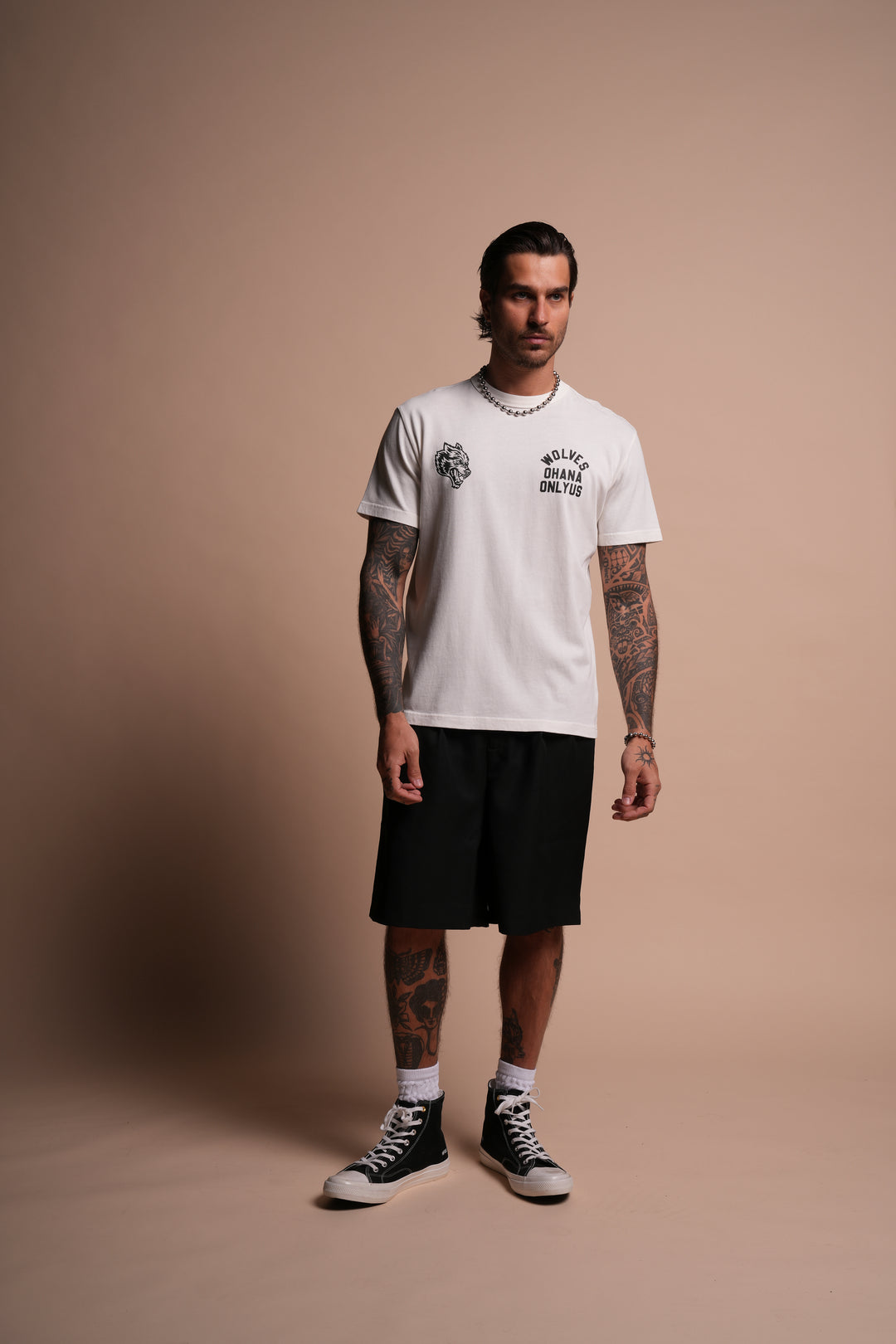 Ohana ONLYUS "Heritage" Tee in Cream
