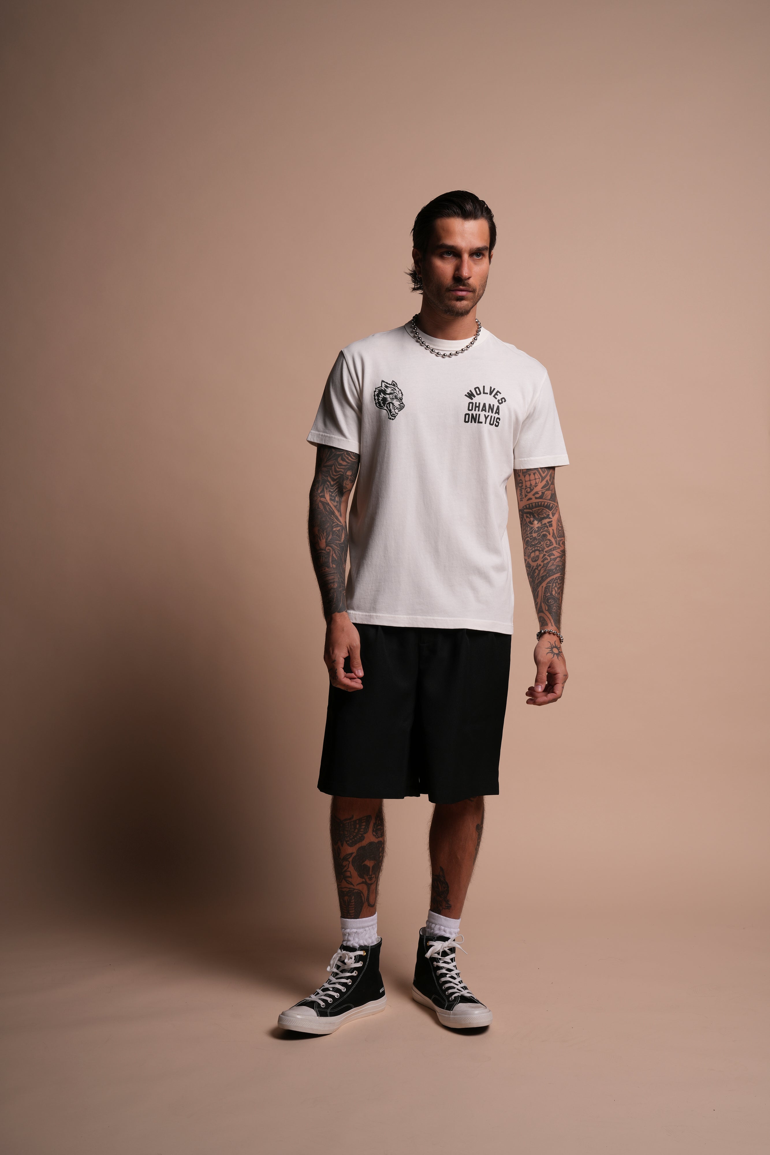 Ohana ONLYUS "Heritage" Tee in Cream